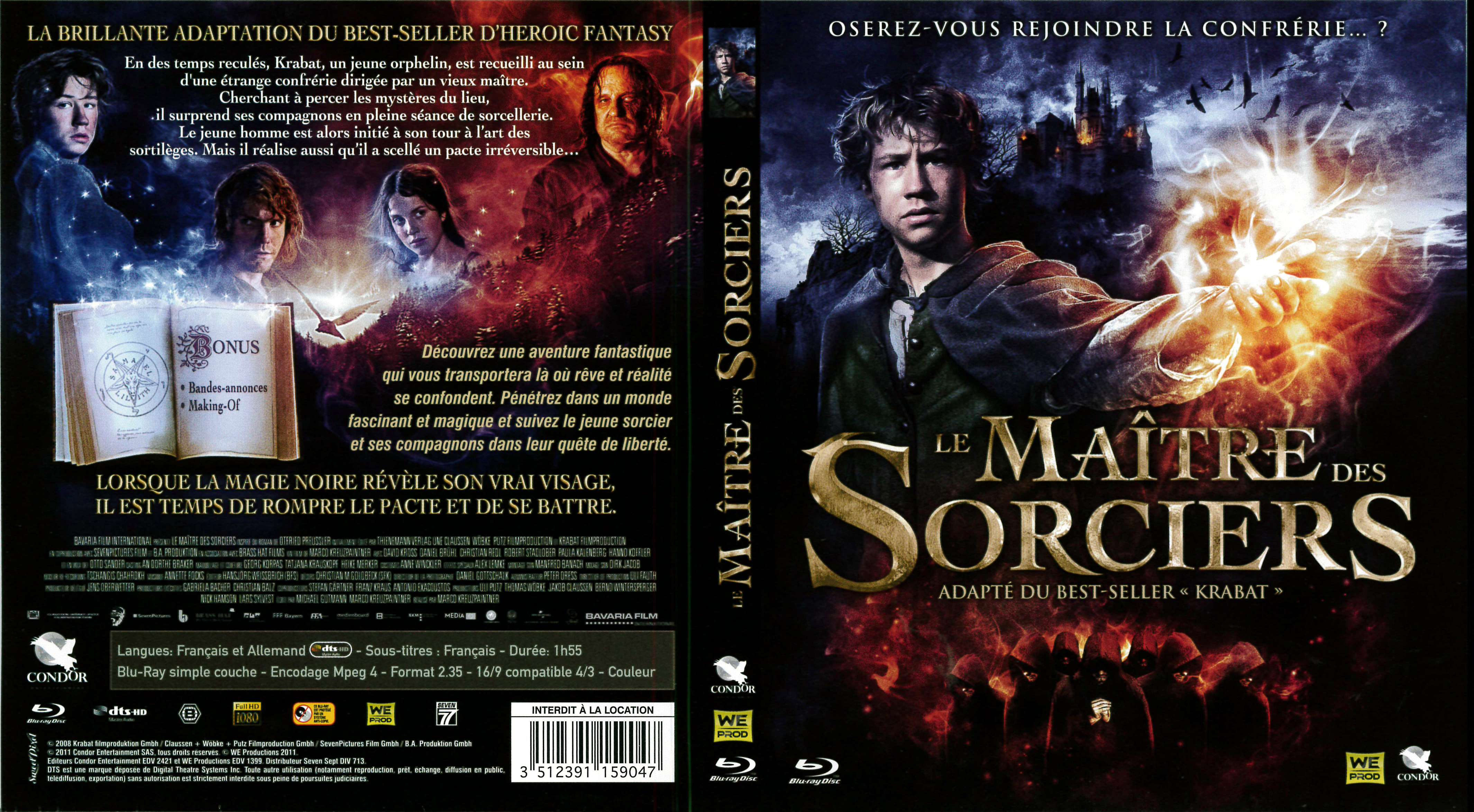 Jaquette DVD Le maitre des sorciers (BLU-RAY)