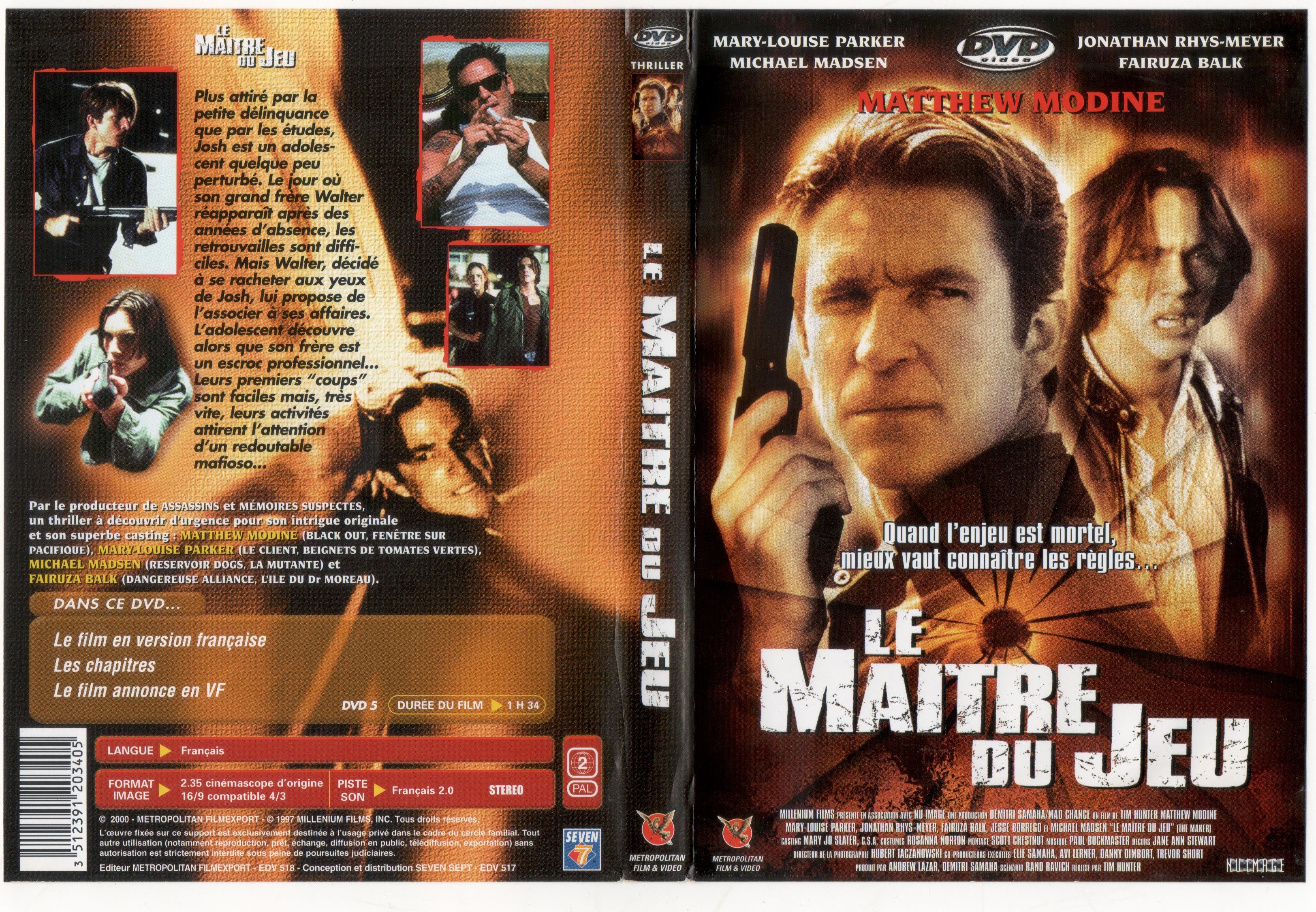 Jaquette DVD Le maitre du jeu (1997)
