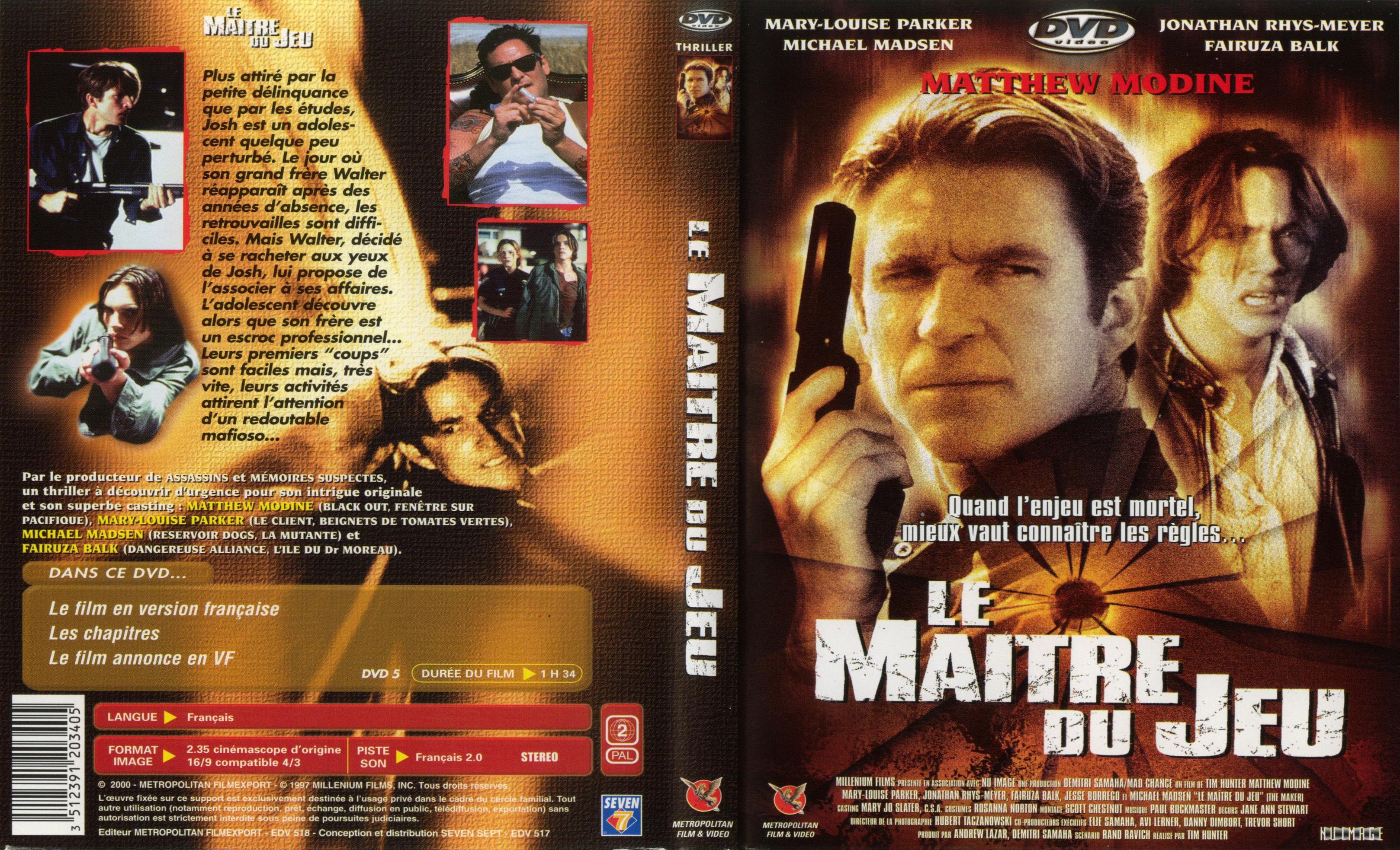 Jaquette DVD Le maitre du jeu (Matthew Modine)