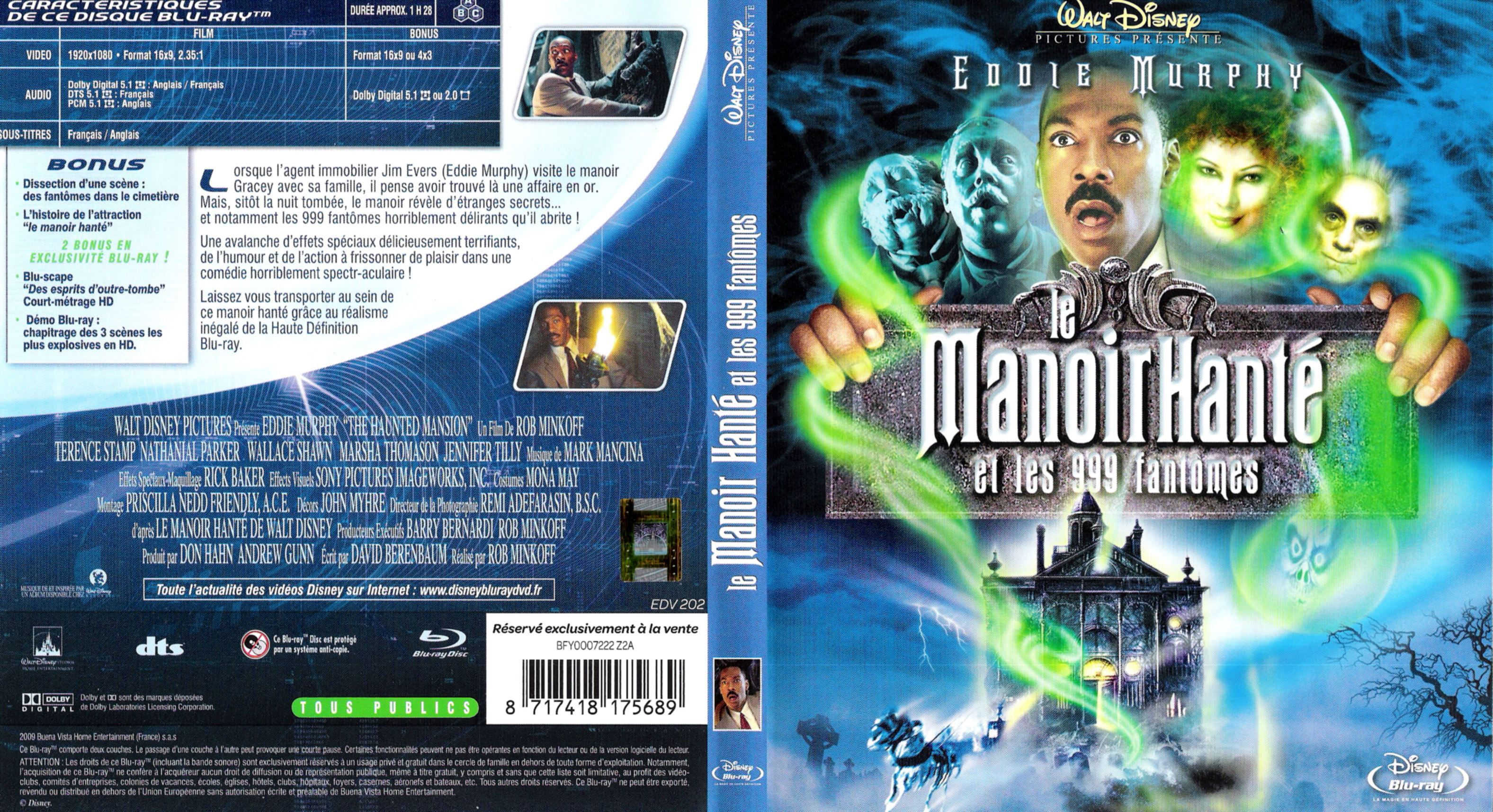 Jaquette DVD Le manoir hant et les 999 fantomes (BLU-RAY)