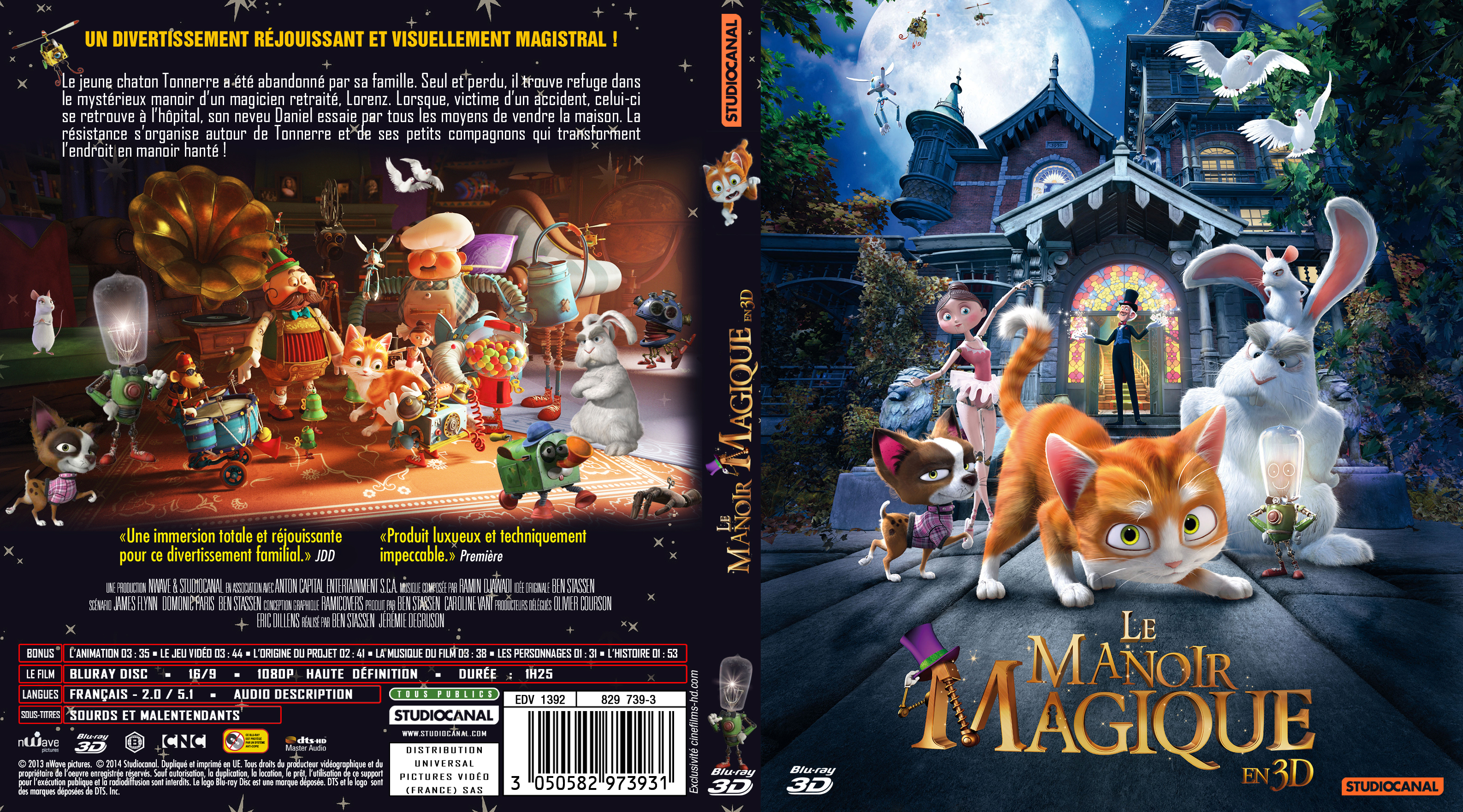 Jaquette DVD Le manoir magique 3D custom (Canadienne)