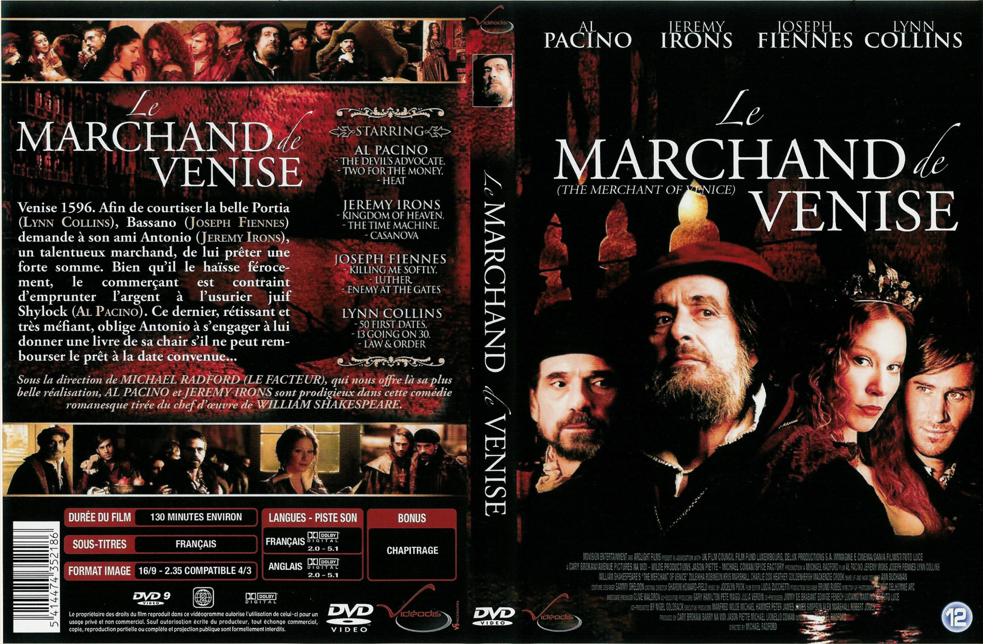 Jaquette DVD Le marchand de Venise