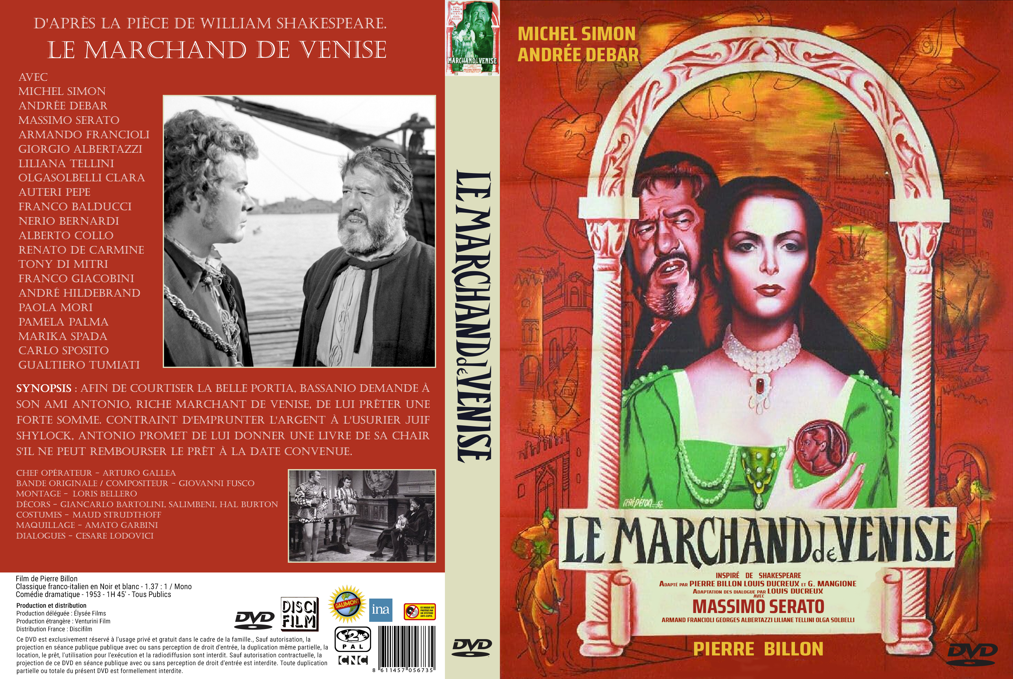Jaquette DVD Le marchand de Venise  1953 Custom