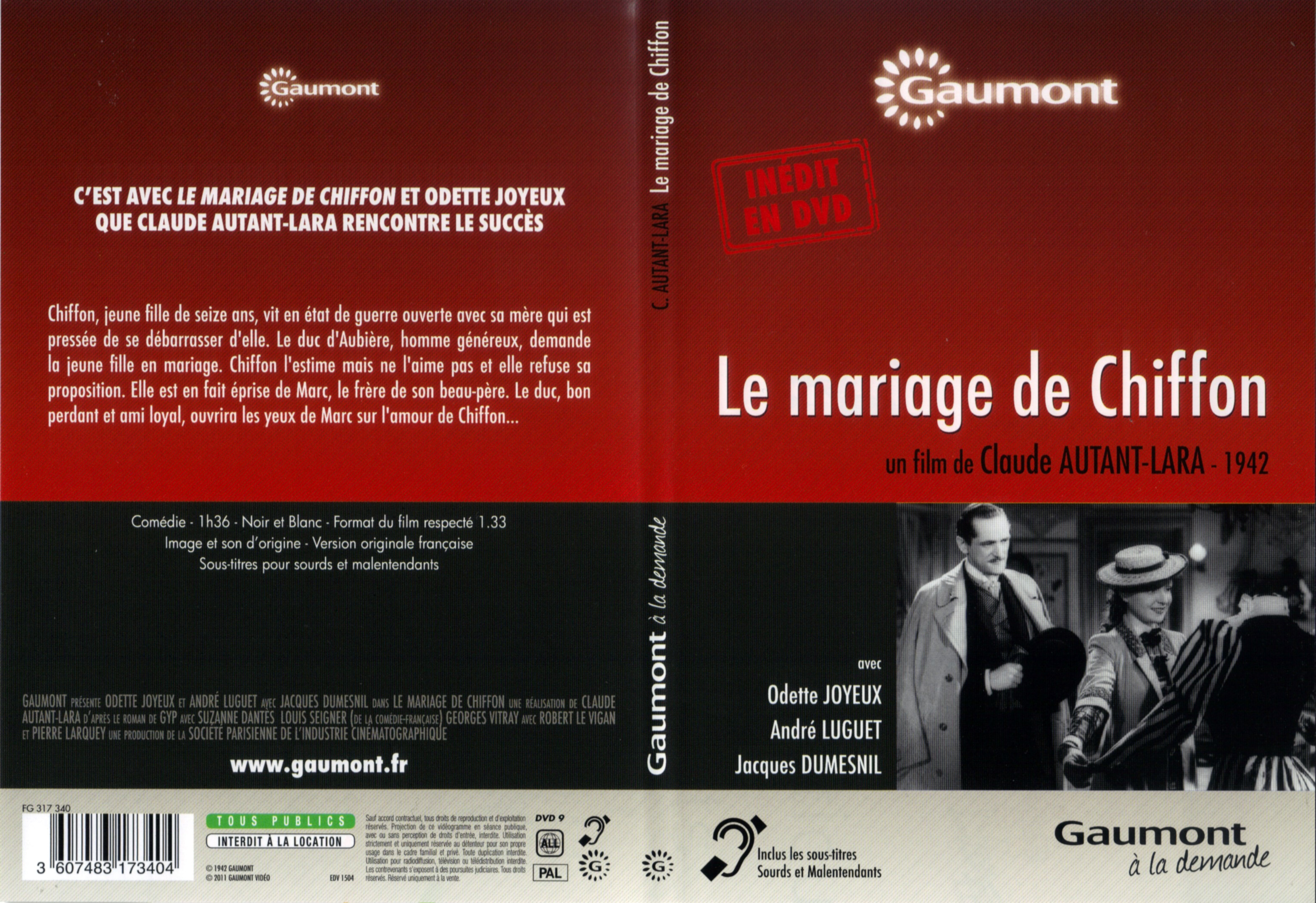 Jaquette DVD Le mariage de Chiffon