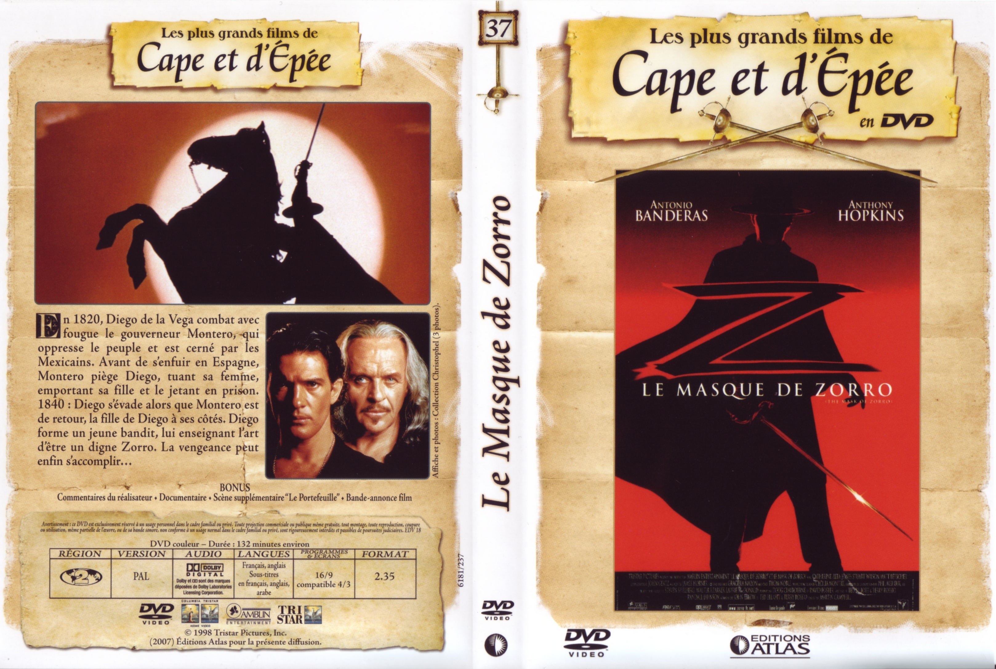 Jaquette DVD Le masque de Zorro v4