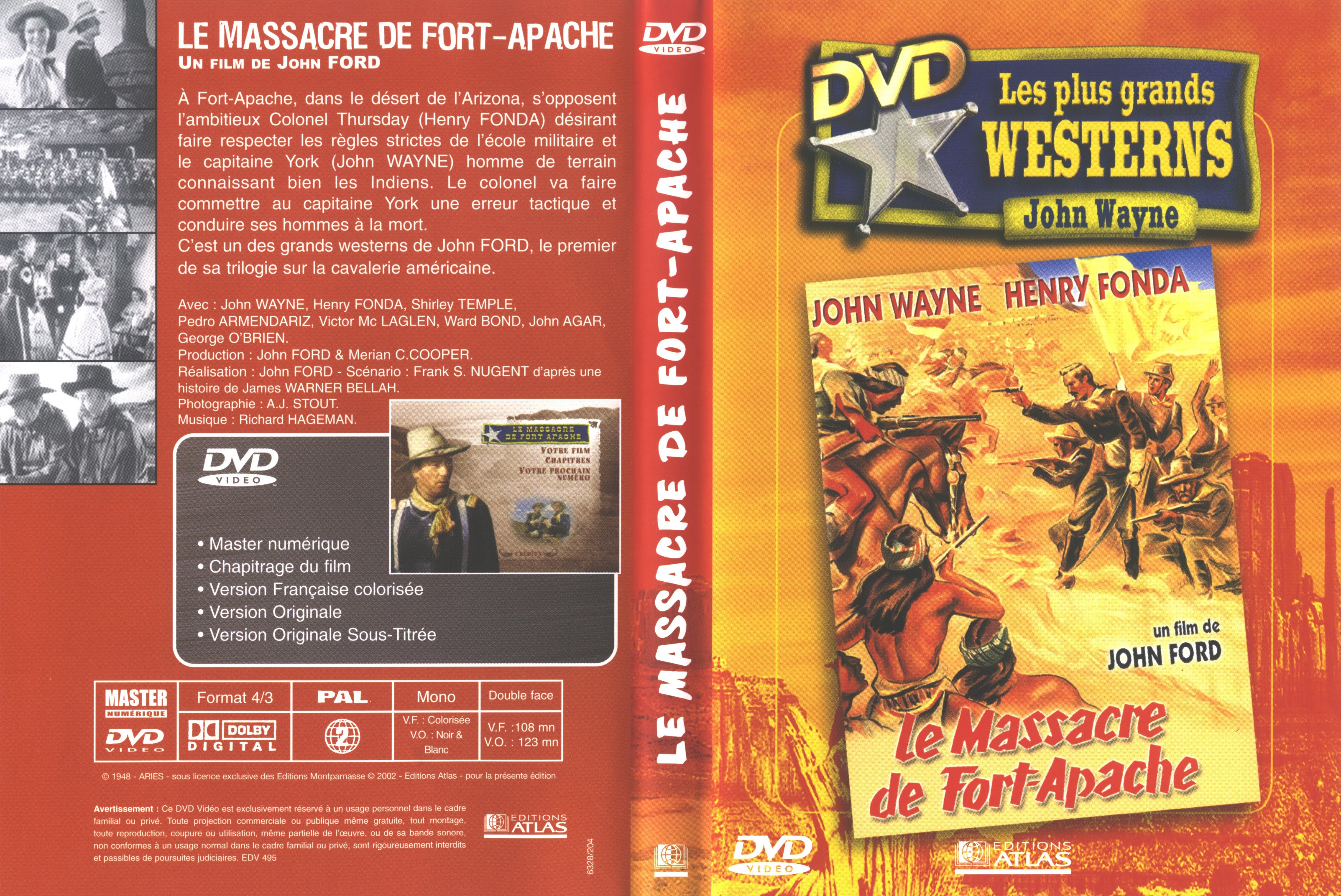 Jaquette DVD Le massacre de fort Apache v2