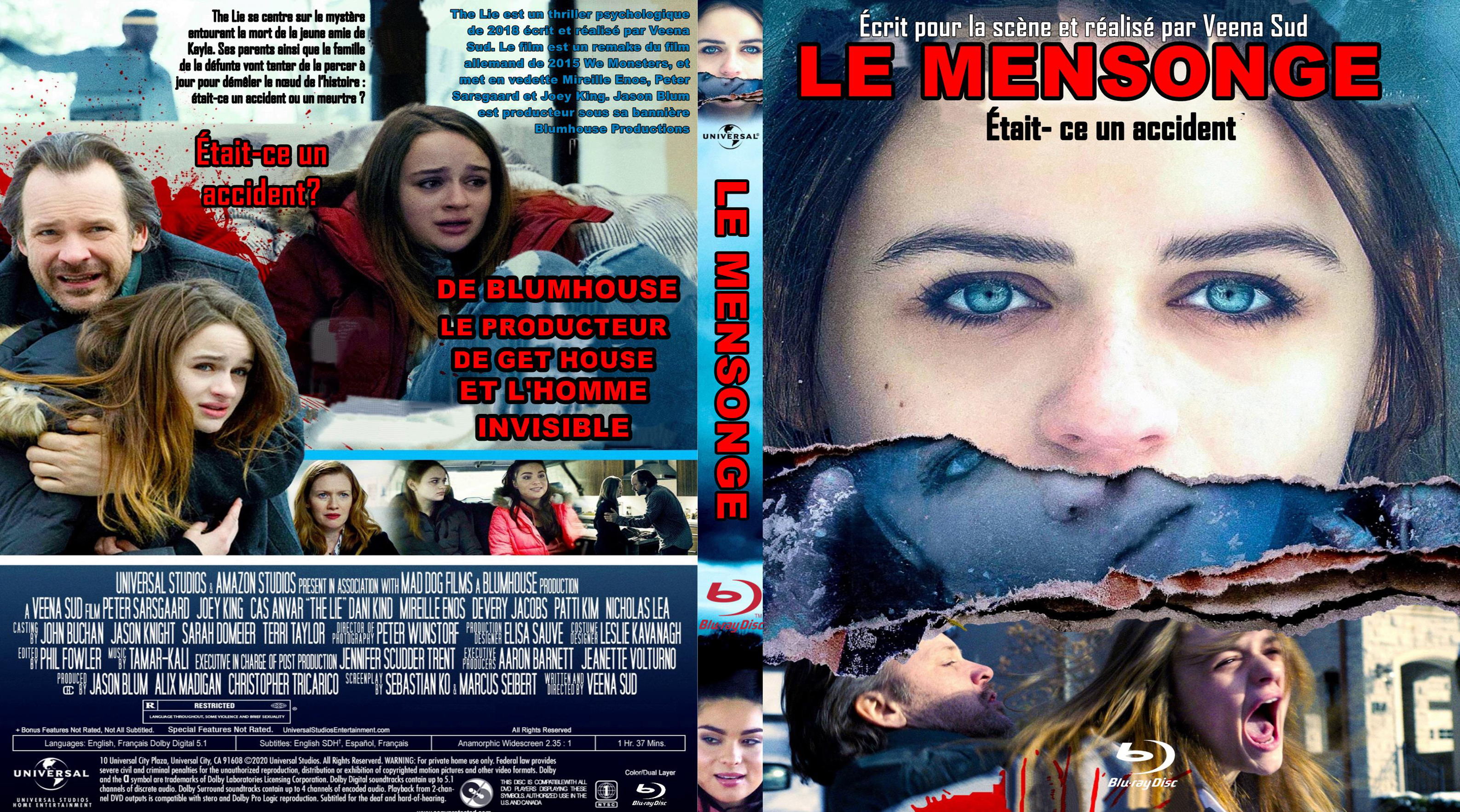 Jaquette DVD Le mensonge custom (BLU-RAY)