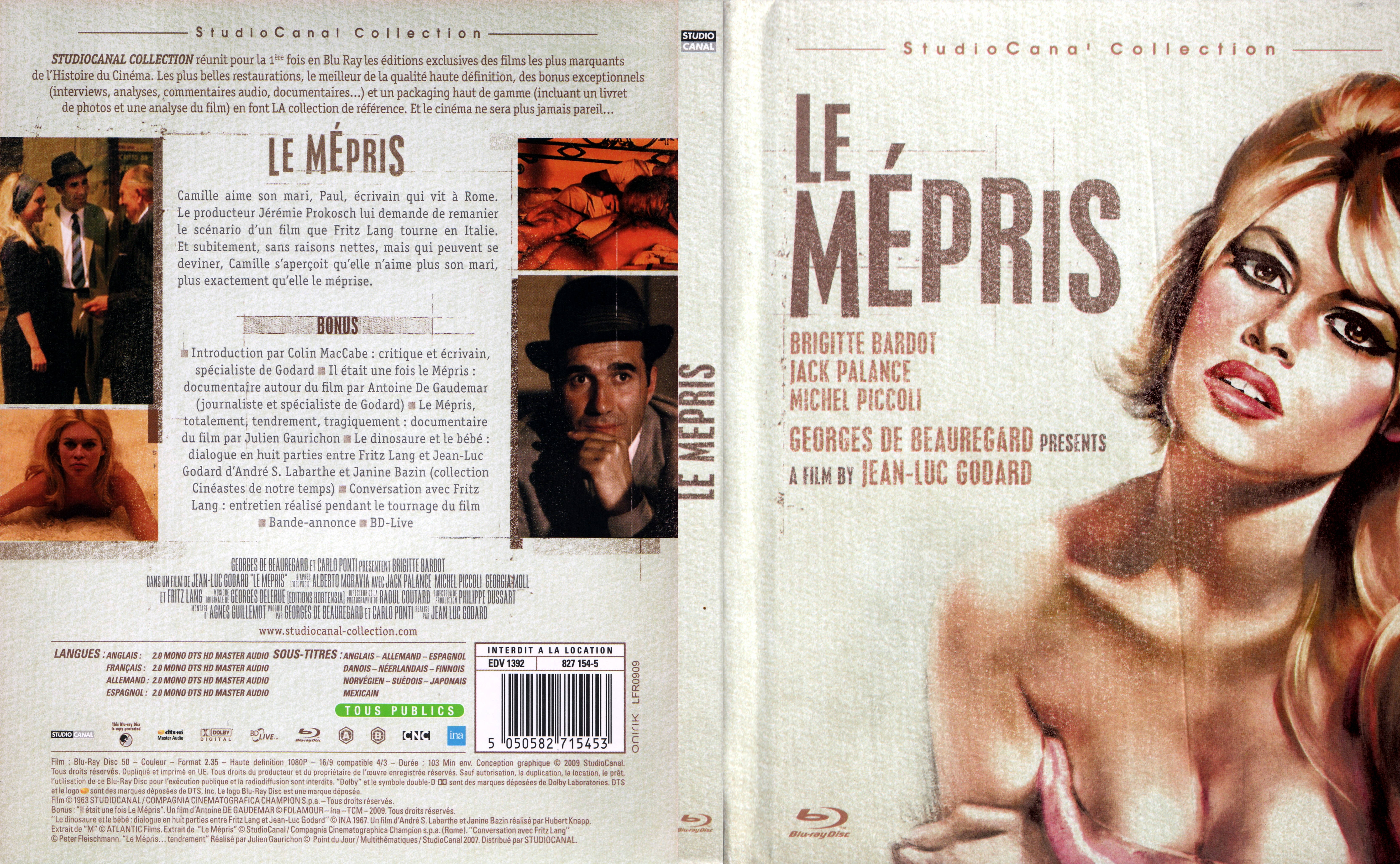 Jaquette DVD Le mpris (BLU-RAY)