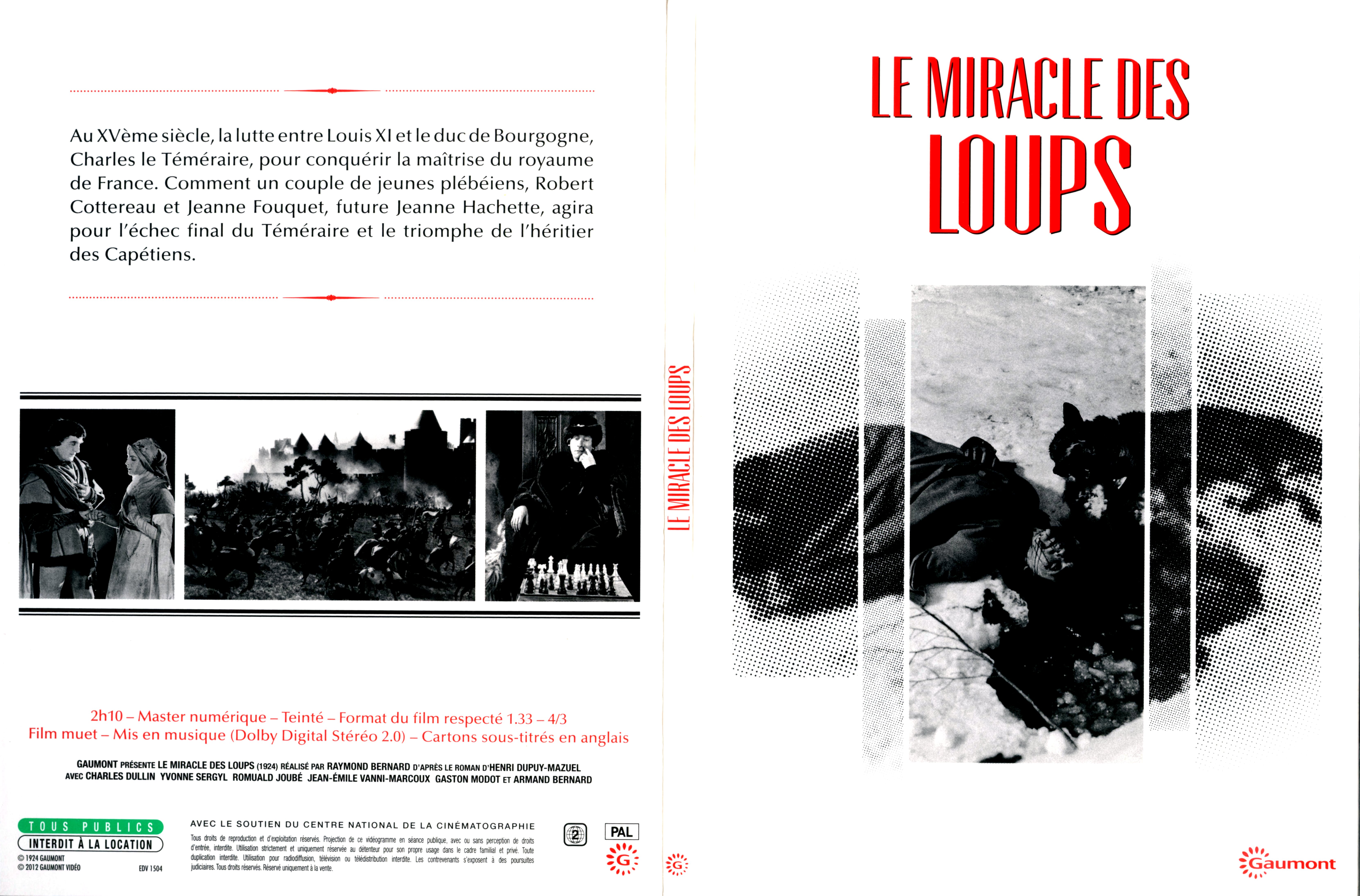 Jaquette DVD Le miracle des loups (1924) - SLIM