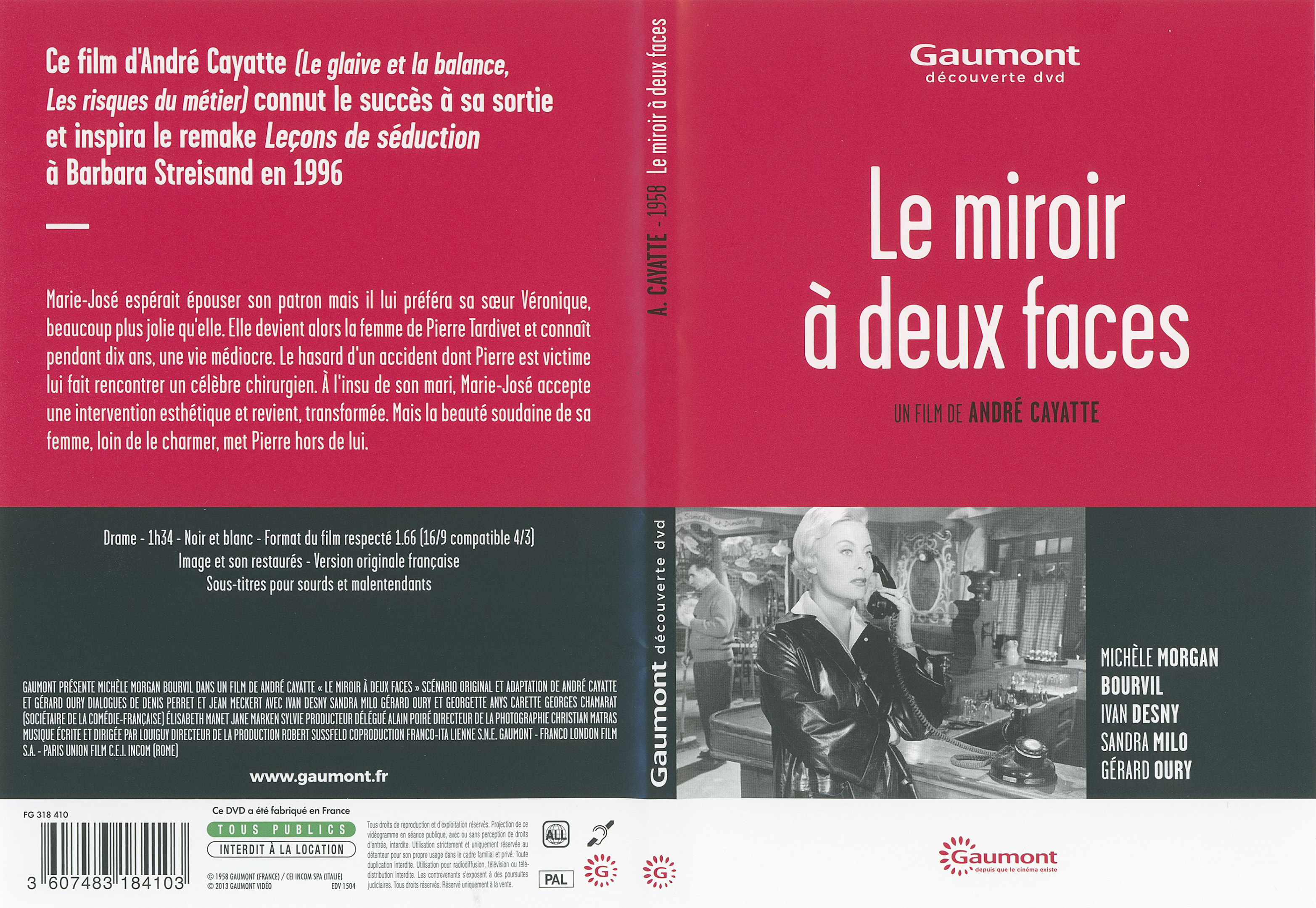 Jaquette DVD Le miroir  deux faces v3
