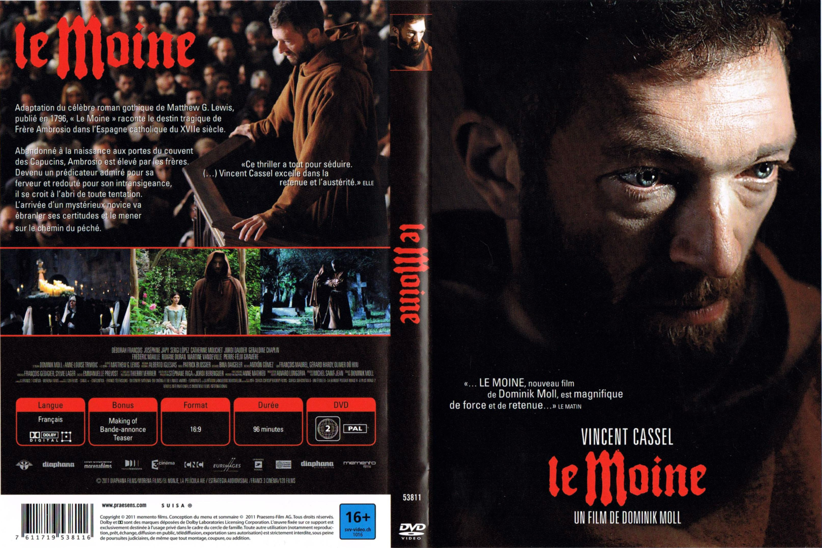 Jaquette DVD Le moine v2