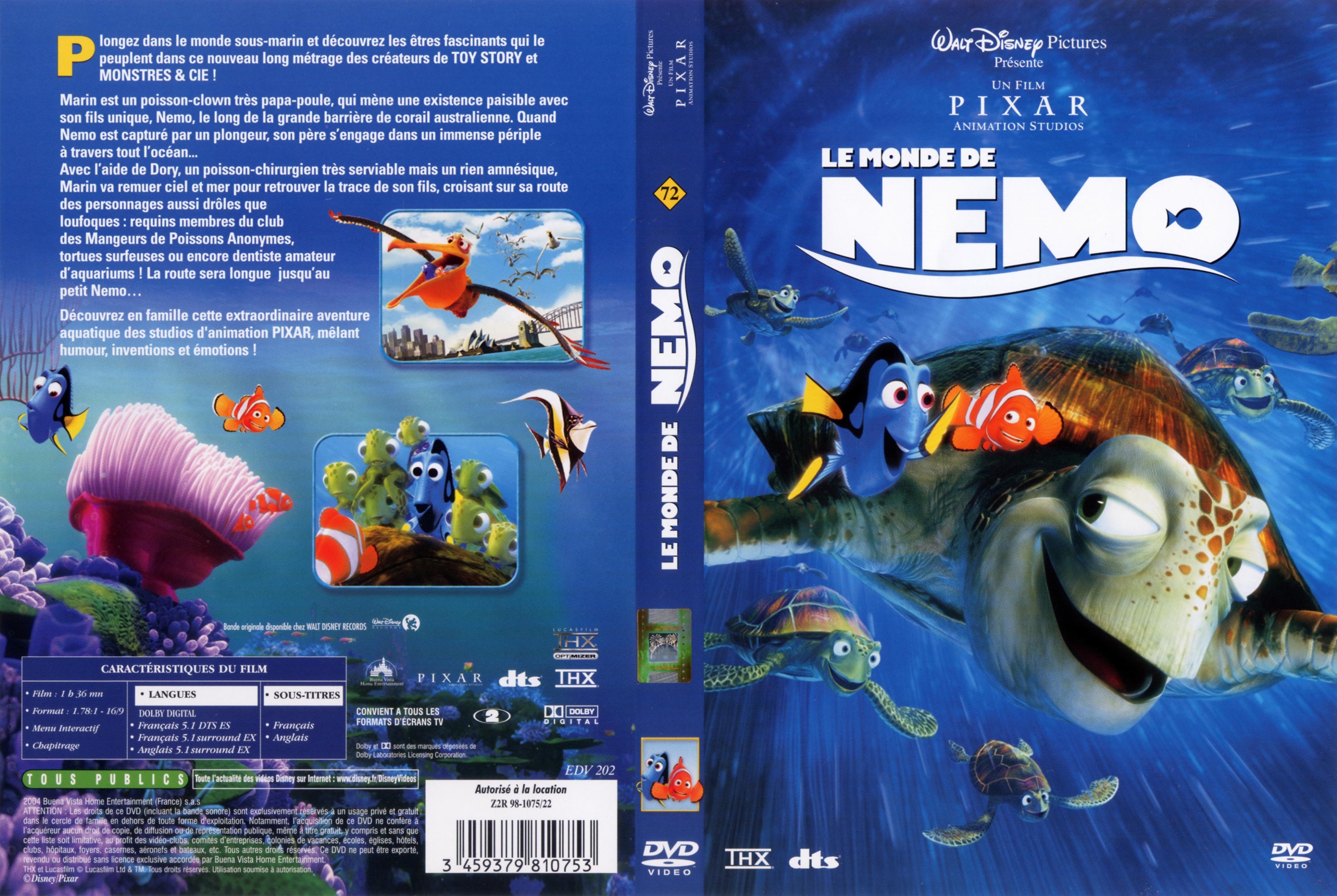 Jaquette DVD Le monde de Nemo