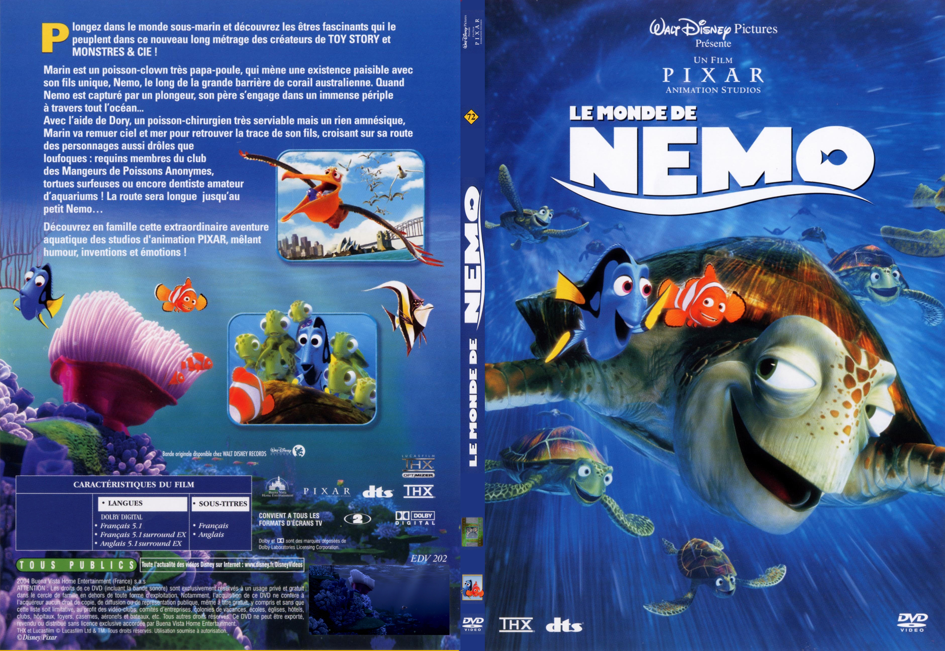 Jaquette DVD Le monde de Nemo - SLIM