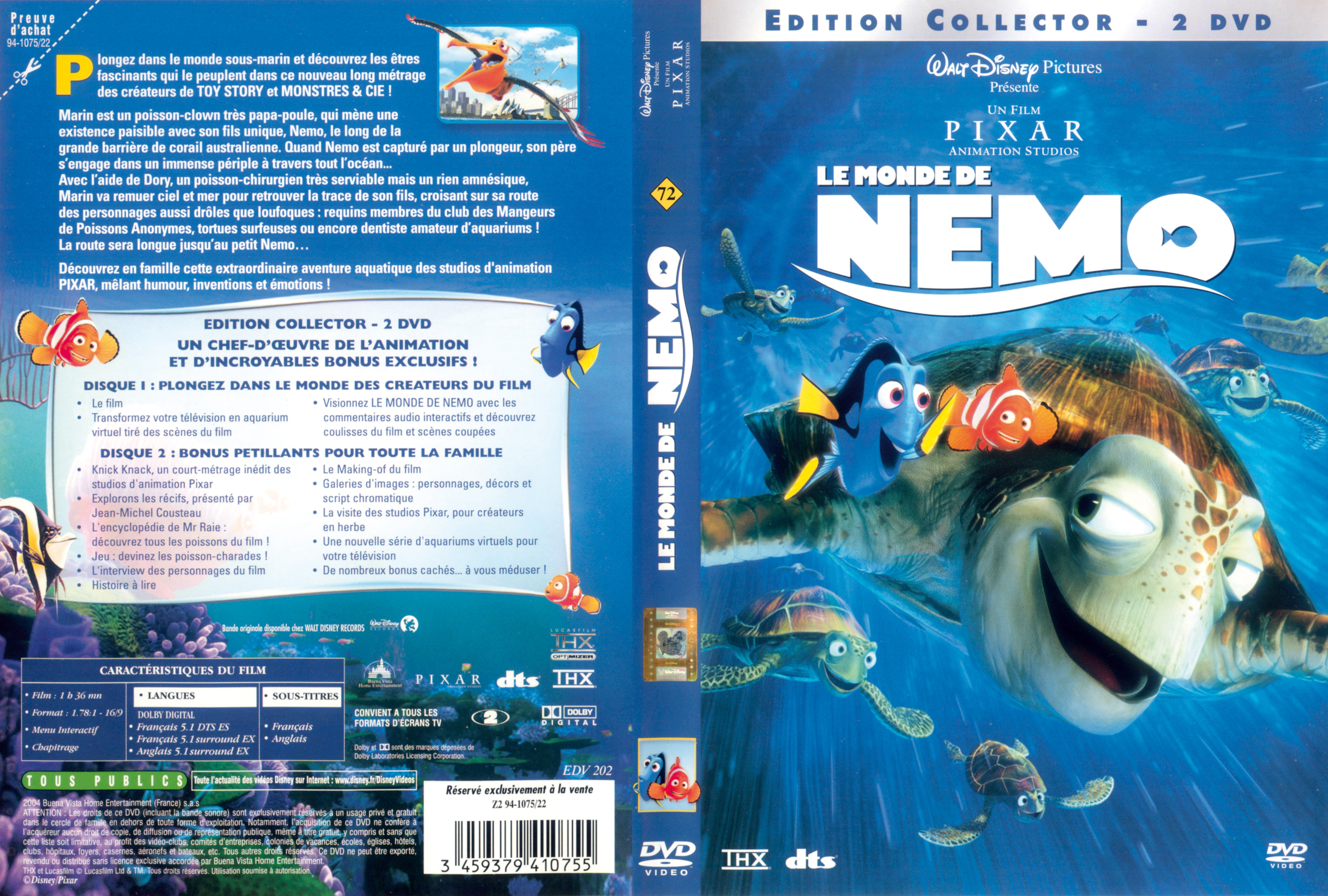 Jaquette DVD Le monde de Nemo v2