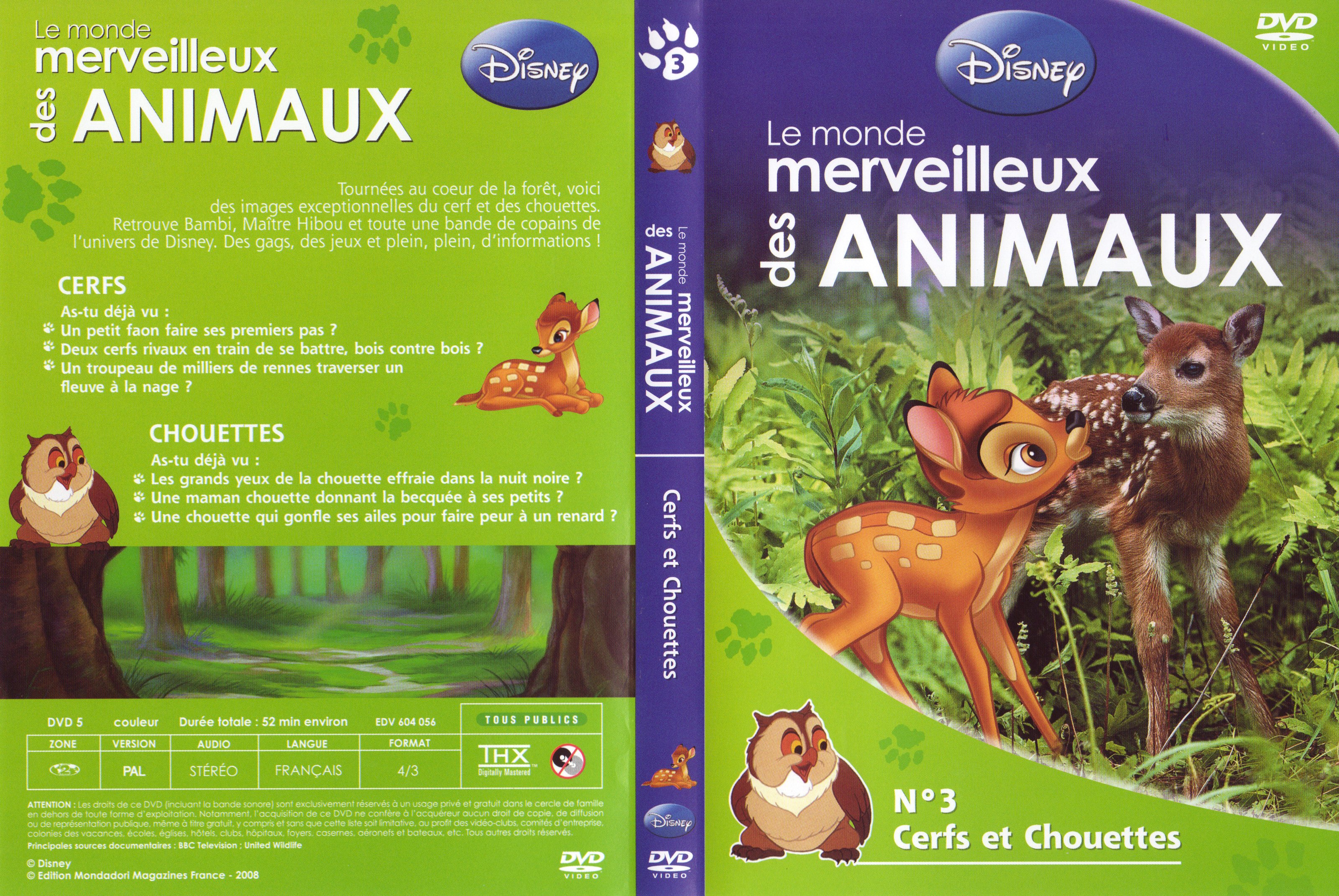 Jaquette DVD Le monde merveilleux des animaux - Cerfs et Chouettes