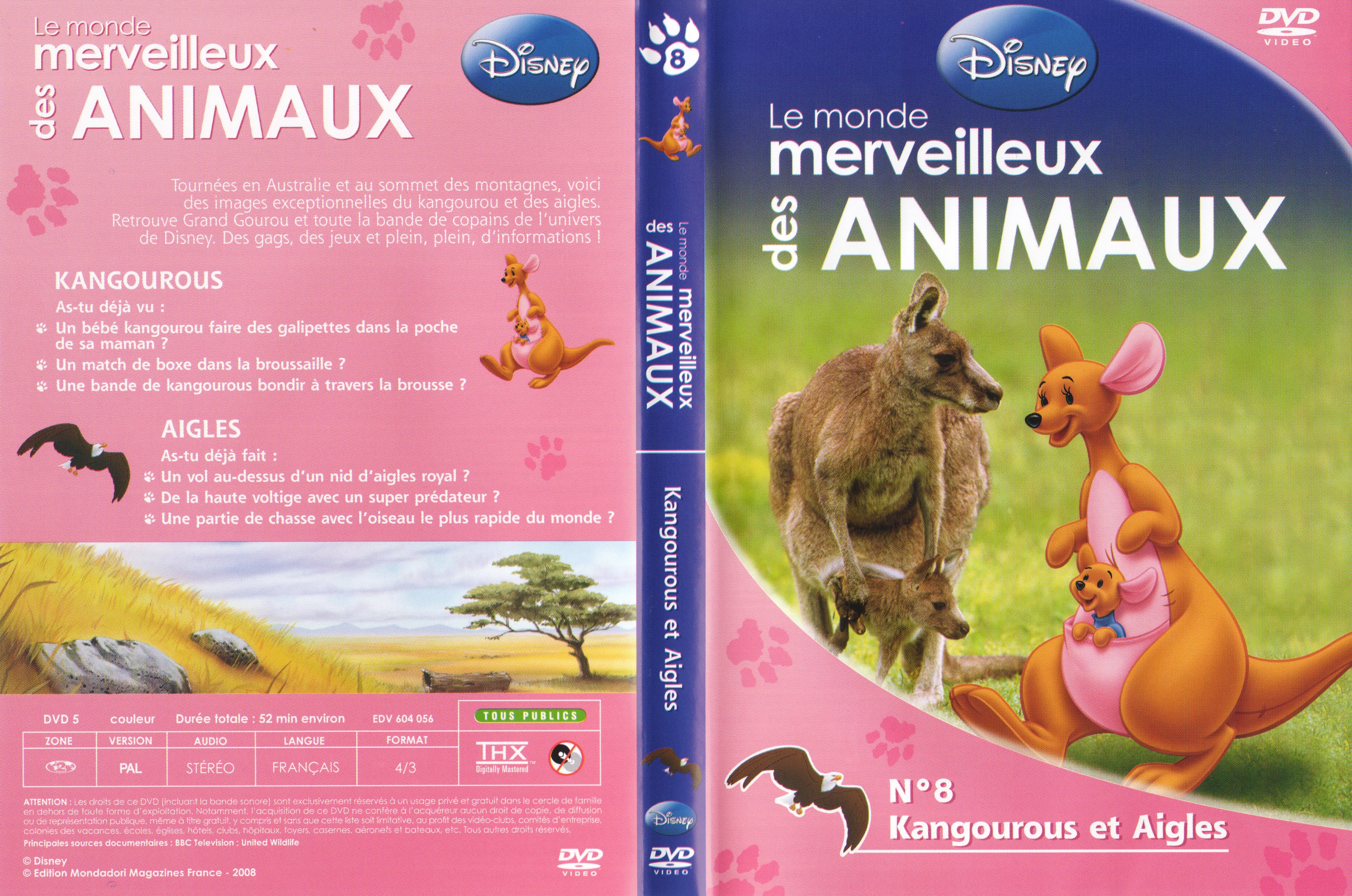 Jaquette DVD Le monde merveilleux des animaux - Kangourous et aigles