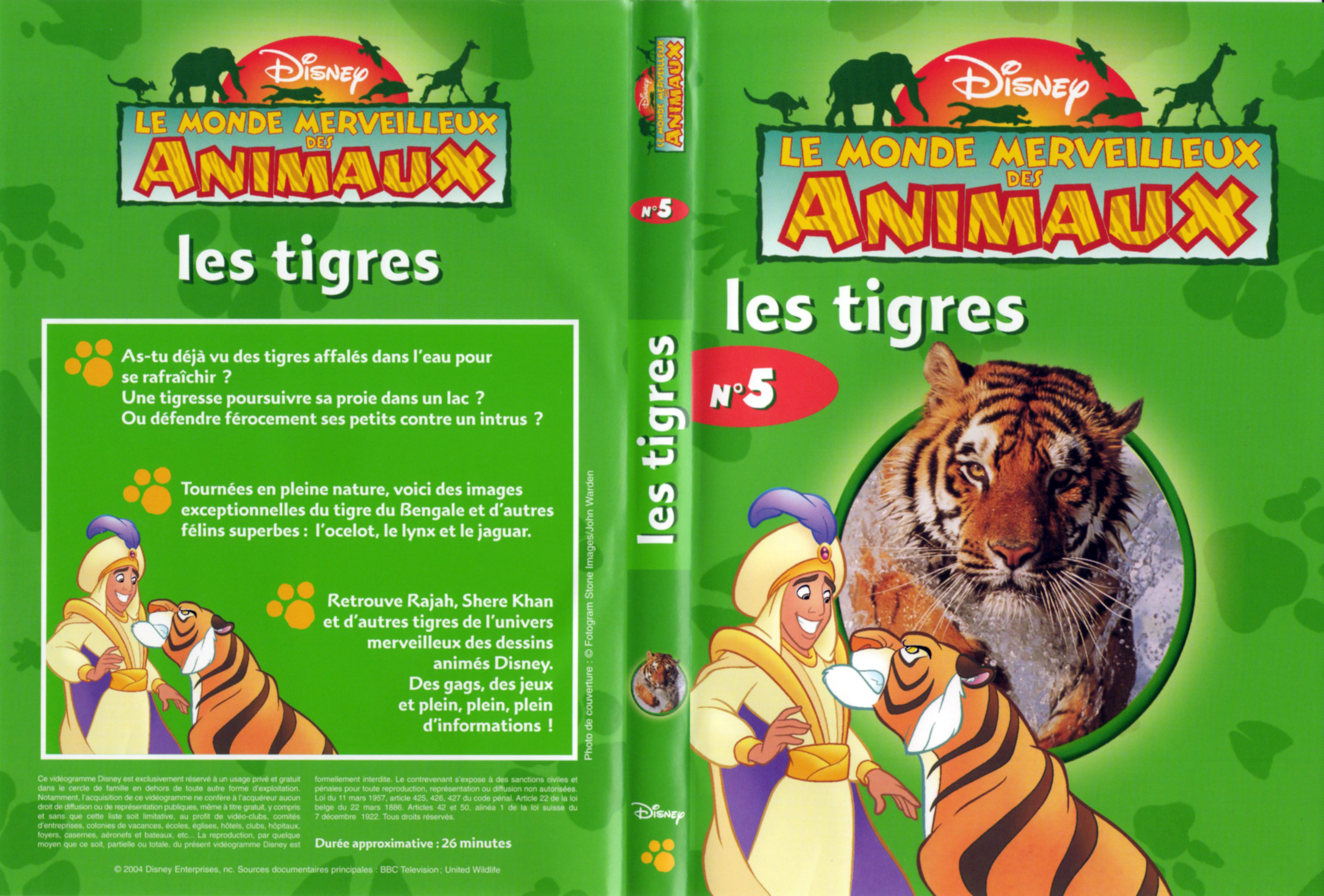 Jaquette DVD Le monde merveilleux des animaux - Les tigres