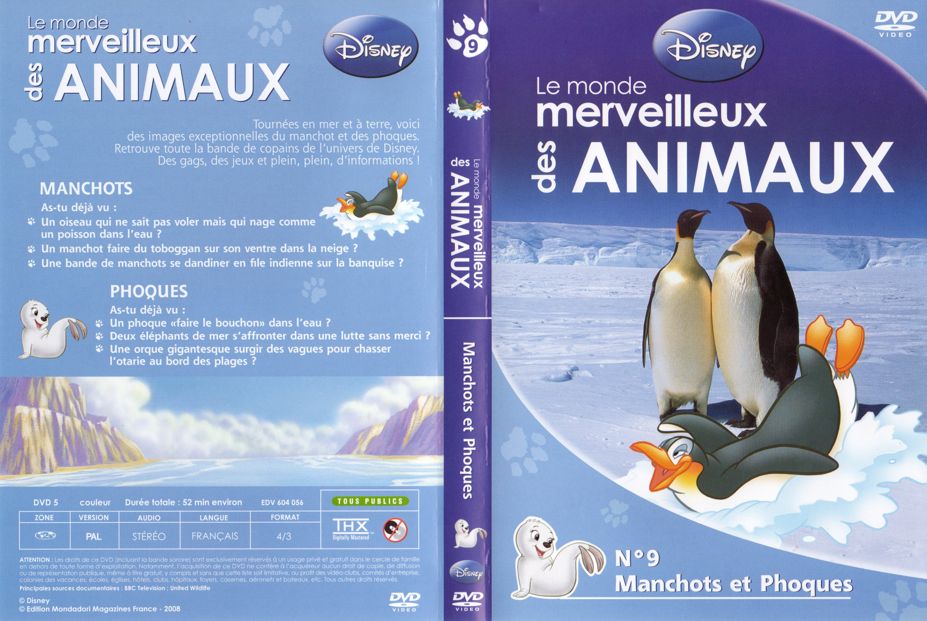 Jaquette DVD Le monde merveilleux des animaux - Manchots et phoques