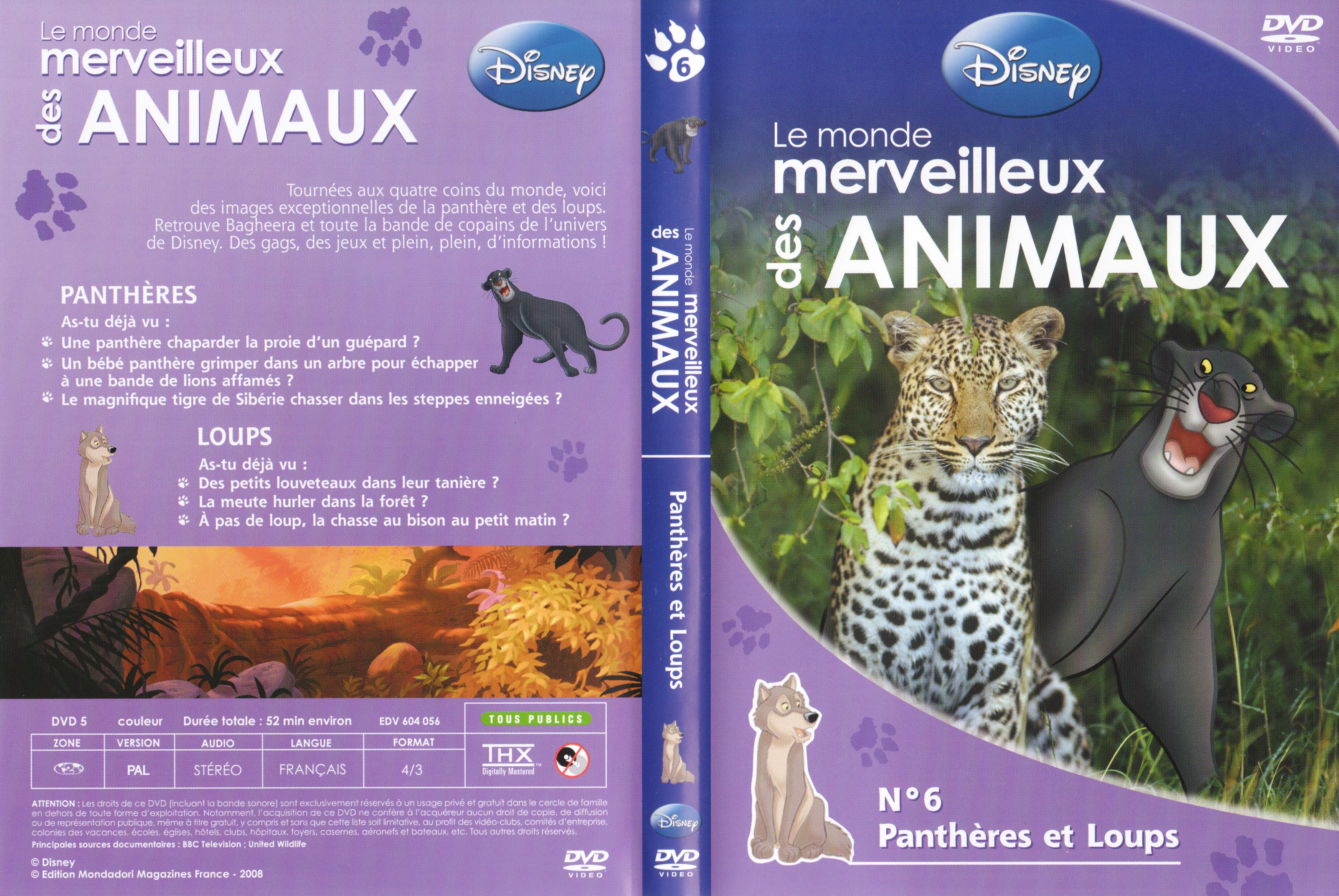 Jaquette DVD Le monde merveilleux des animaux - Panthres et loups