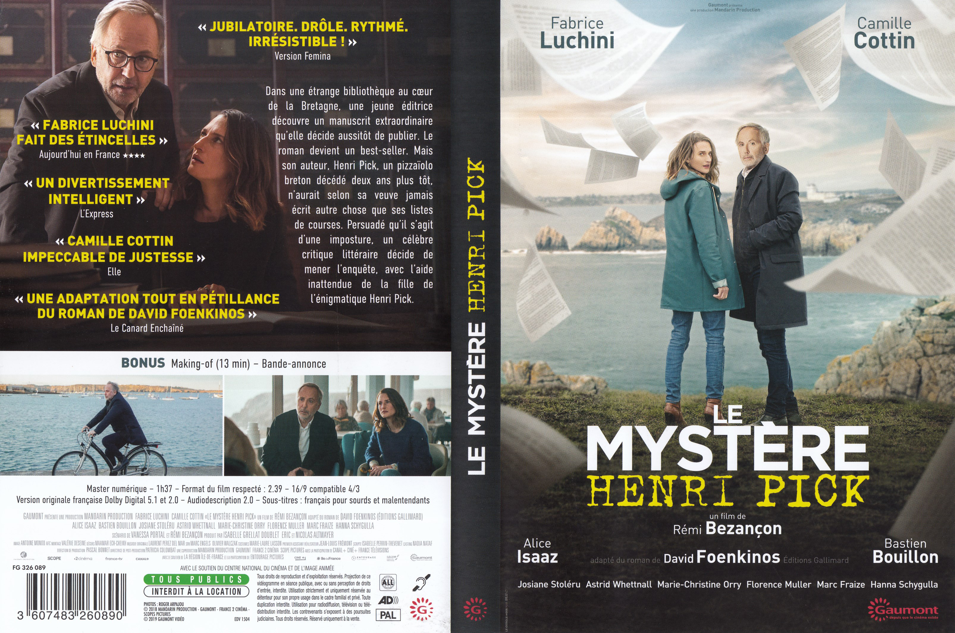 Jaquette DVD Le mystere Henri Pick
