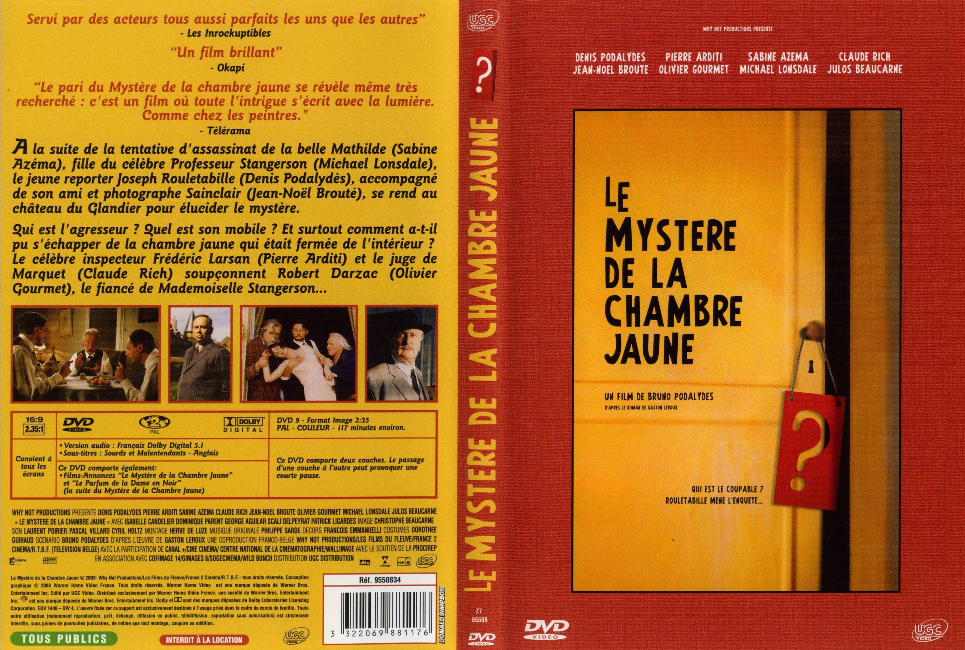 Jaquette DVD Le mystre de la chambre jaune
