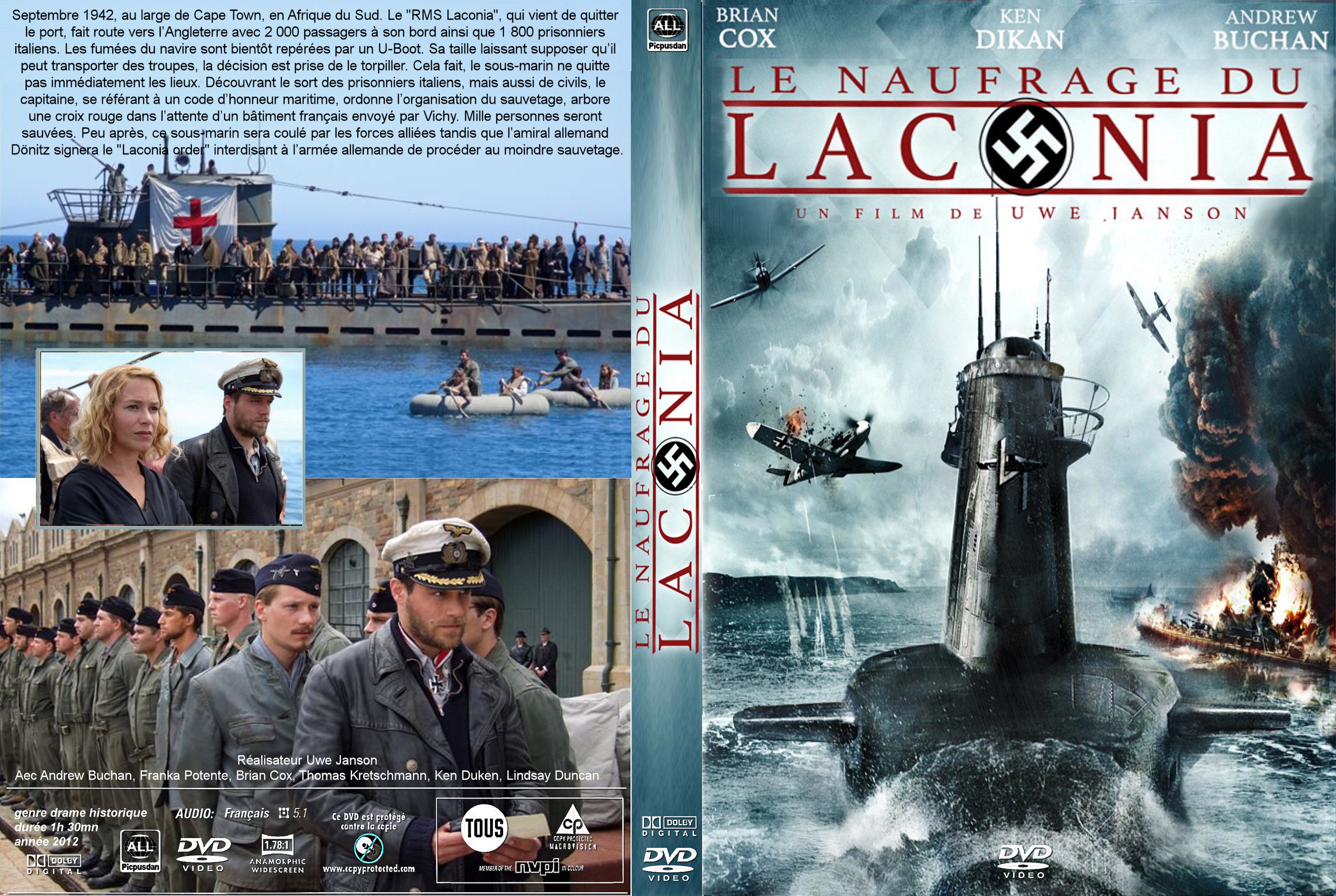Jaquette DVD Le naufrage du Laconia custom
