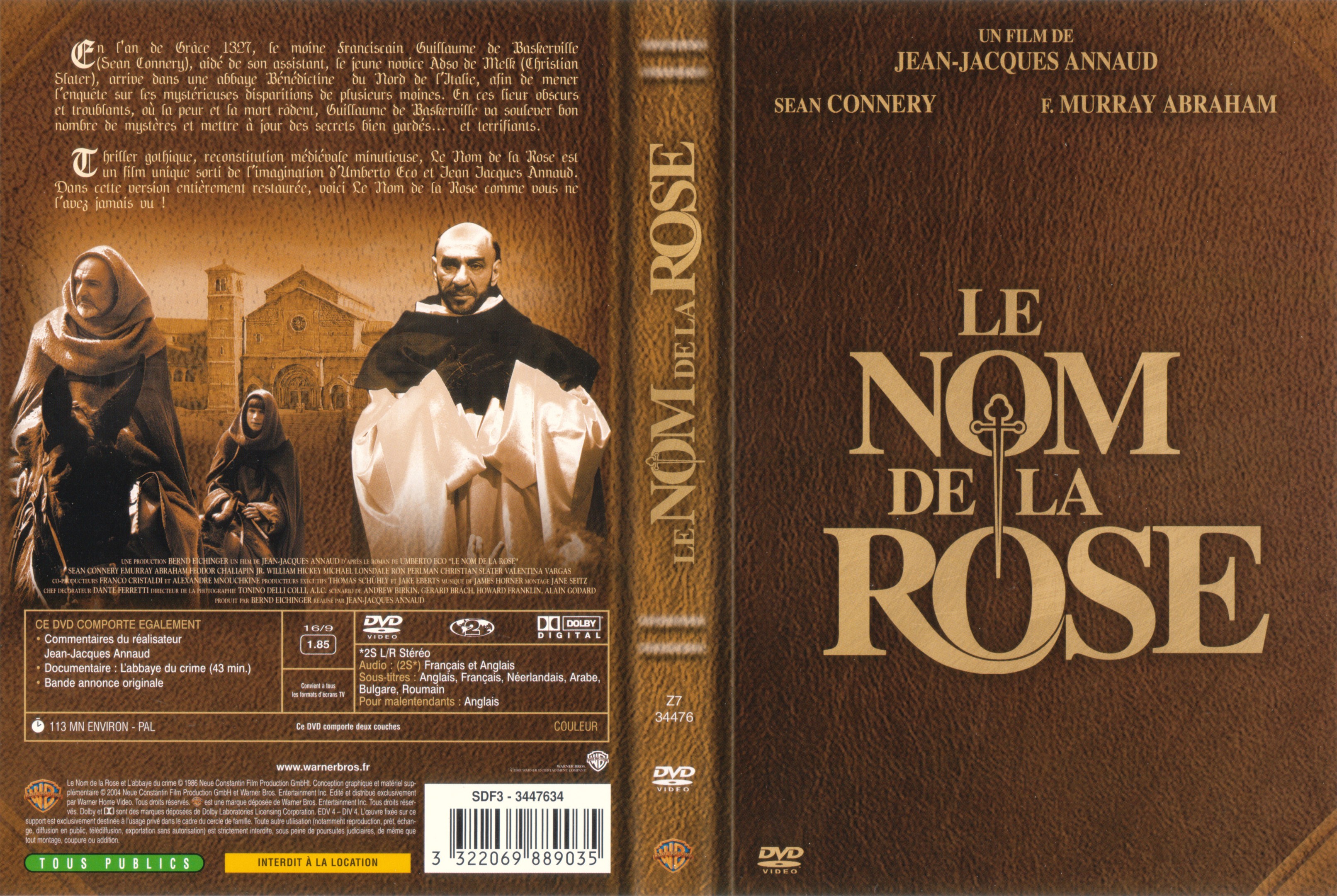 Jaquette DVD Le nom de la rose v2