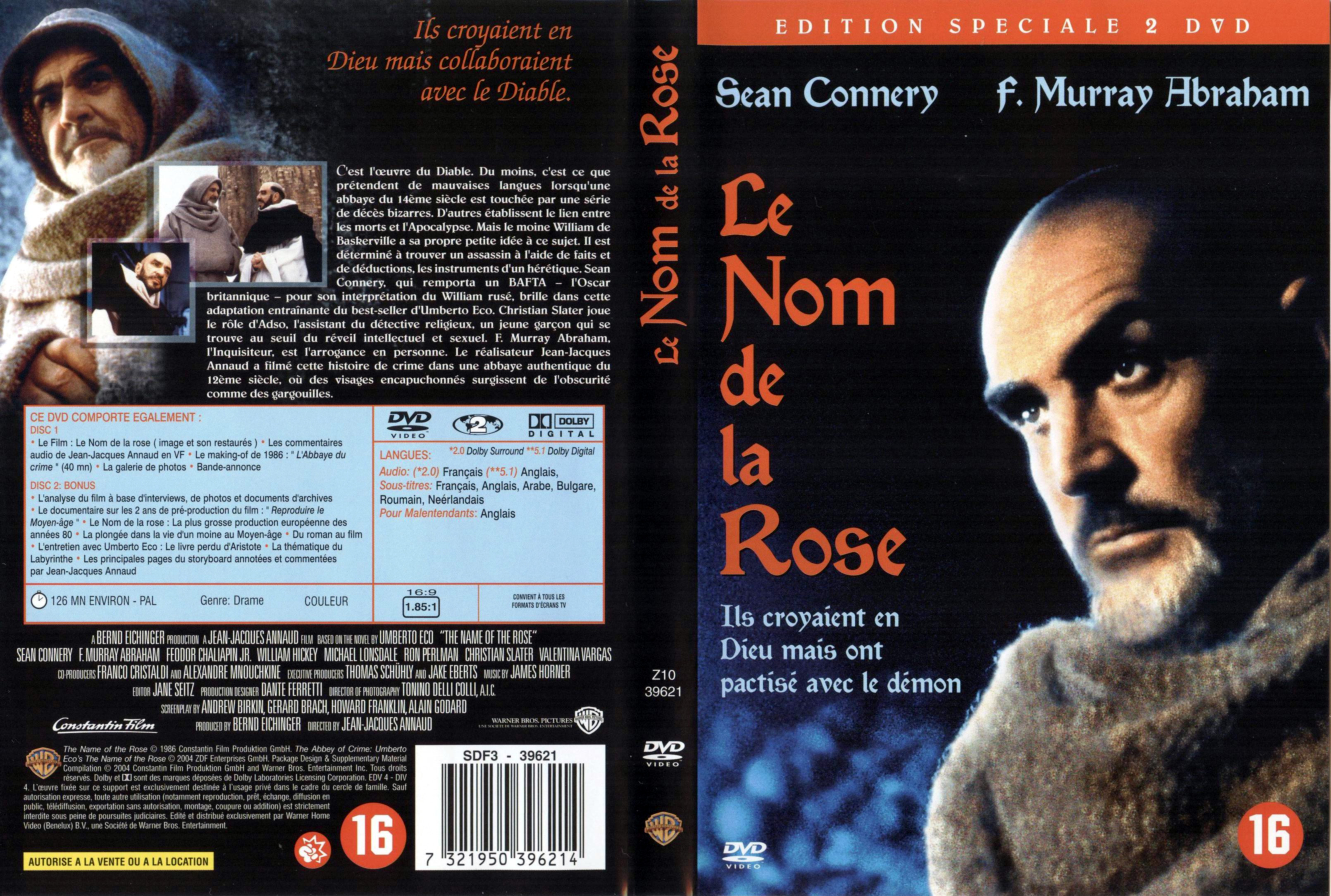 Jaquette DVD Le nom de la rose v3