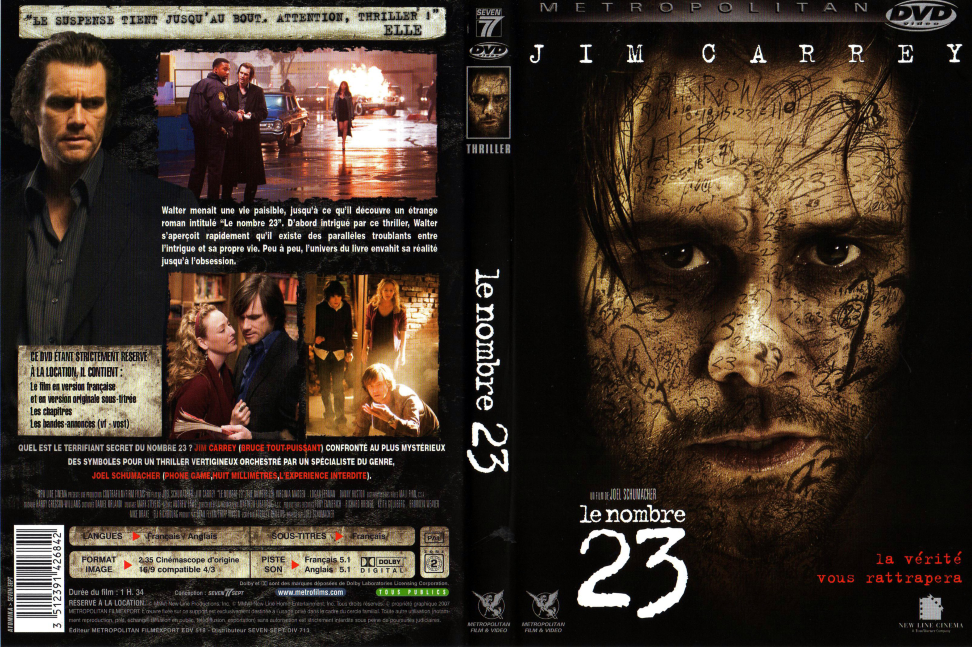Jaquette DVD De Le Nombre 23 Cin ma Passion
