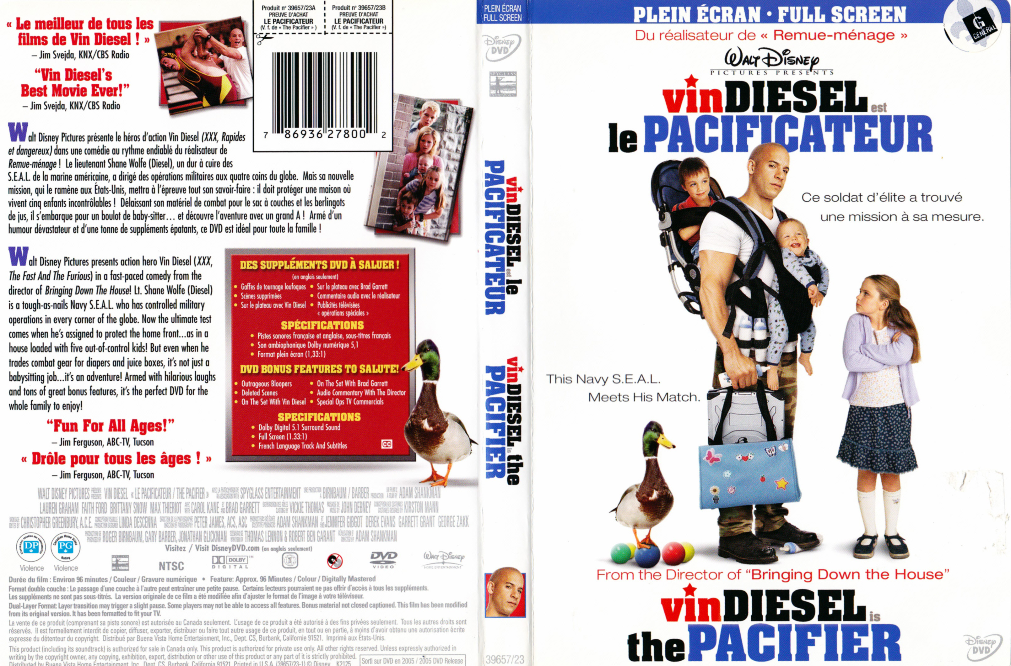 Jaquette DVD Le pacificateur - The pacifier (Canadienne)