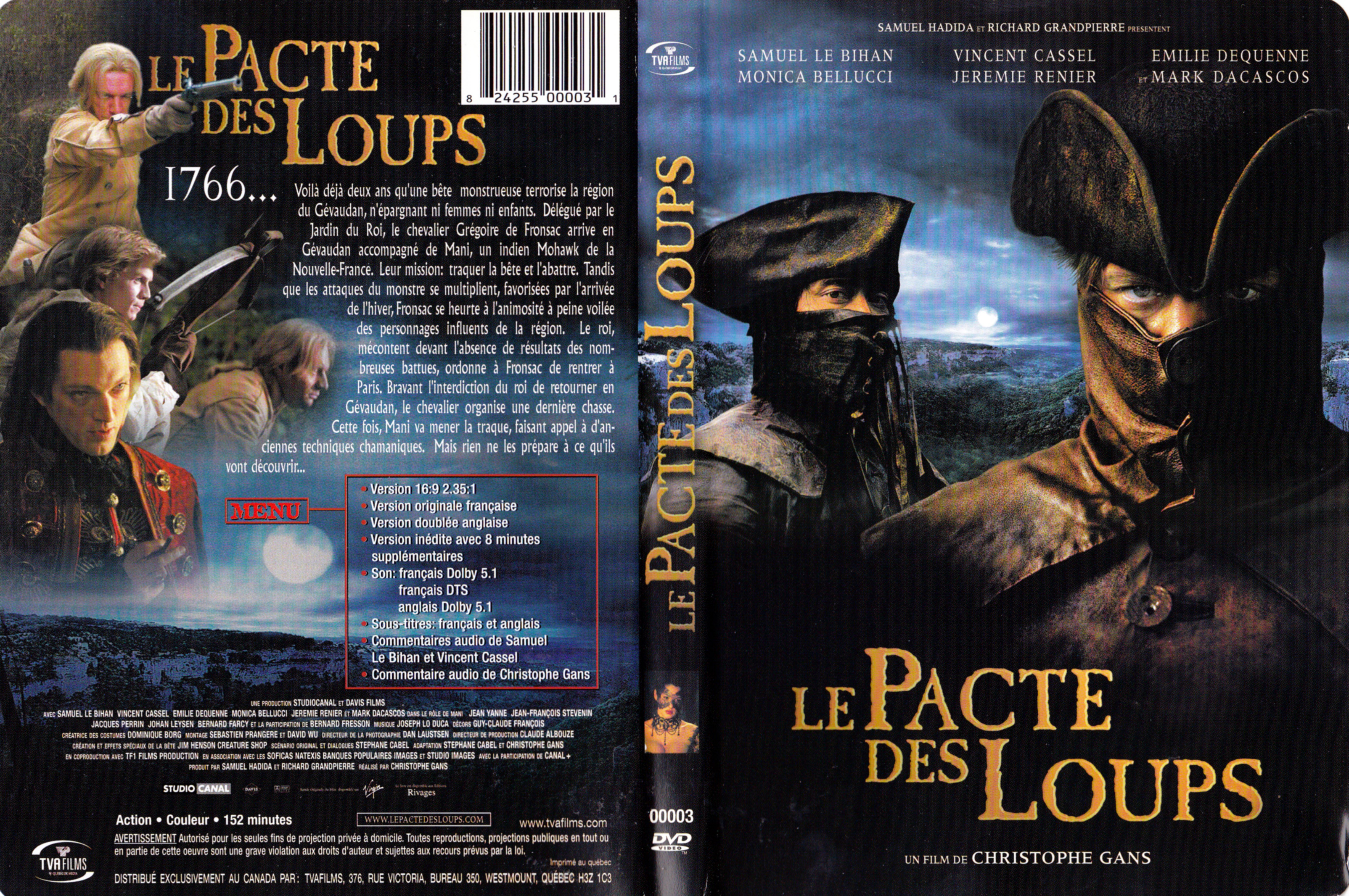 Jaquette DVD Le pacte des loups (Canadienne)