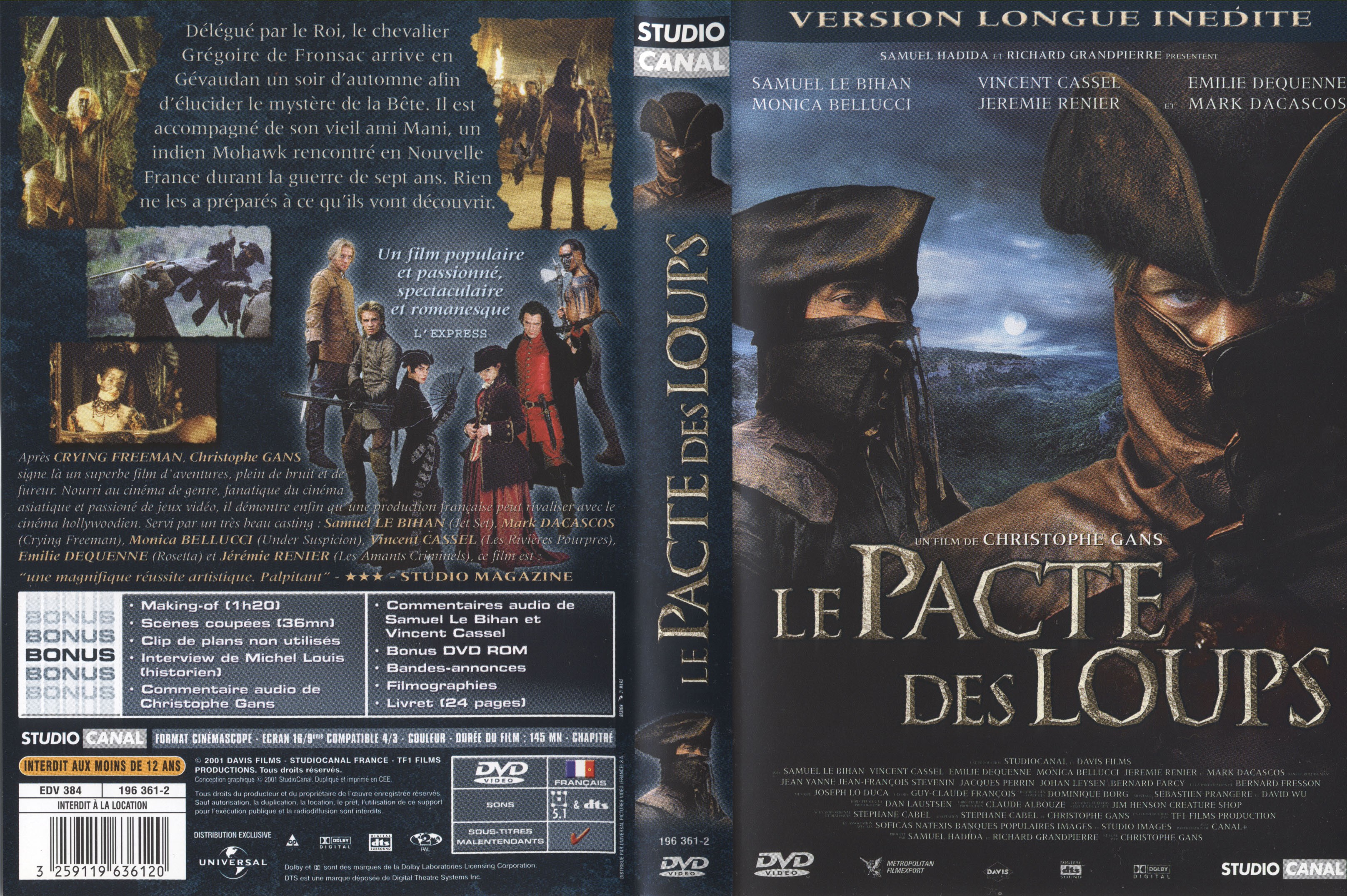 Jaquette DVD Le pacte des loups v2