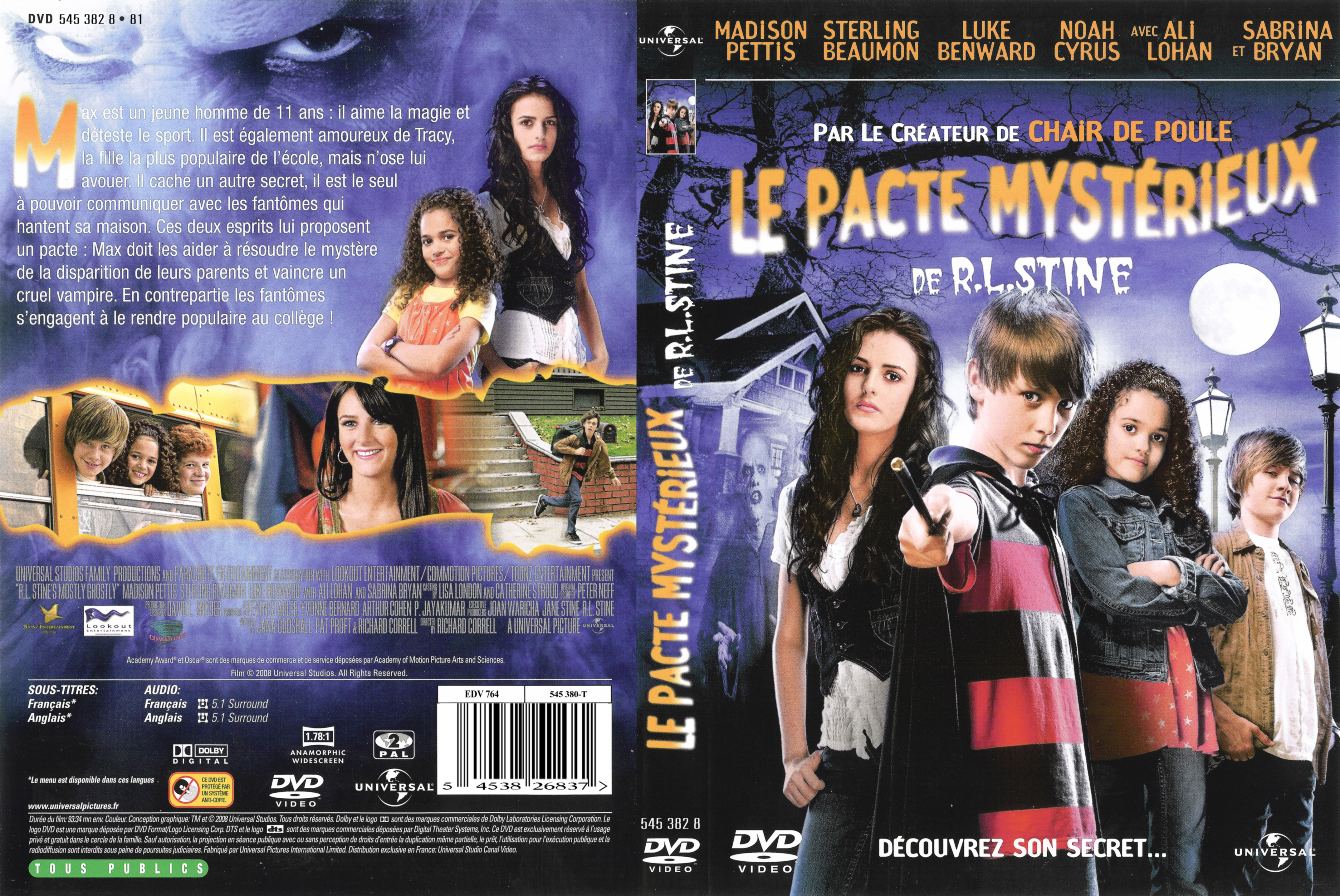 Jaquette DVD Le pacte mystrieux de RL Stine