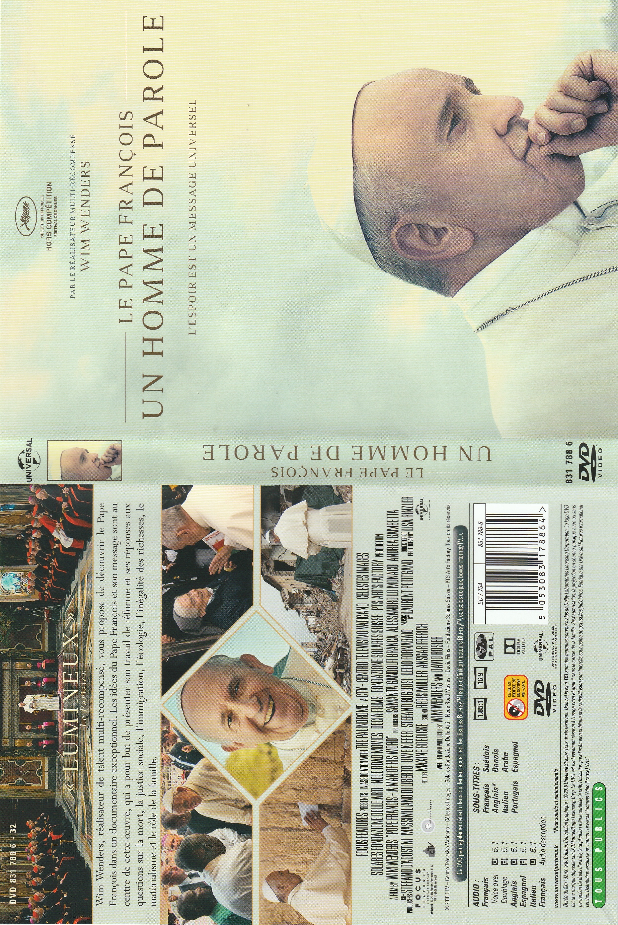 Jaquette DVD Le pape Francois - Un homme de parole