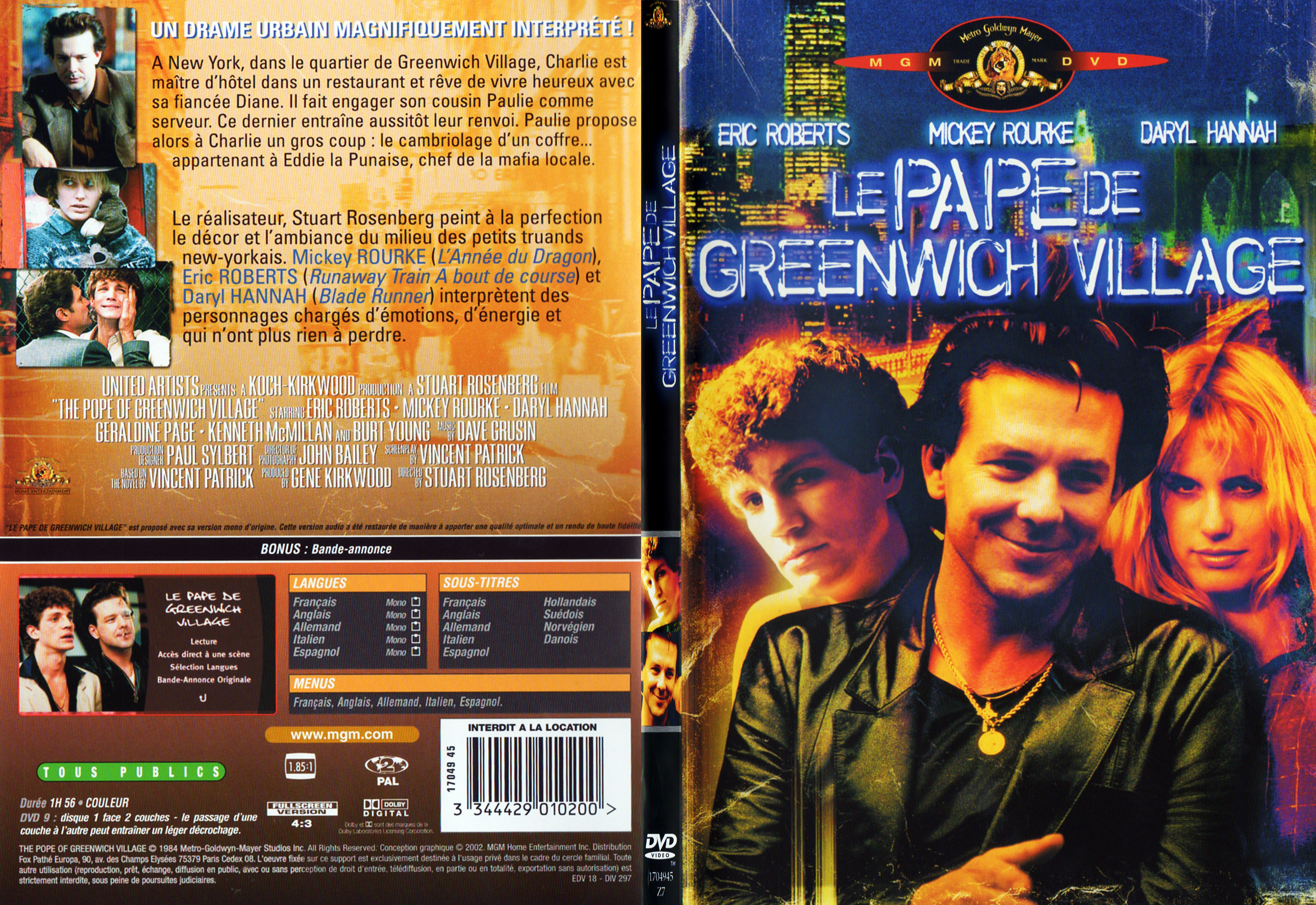 Jaquette DVD Le pape de Greenwich Village - SLIM