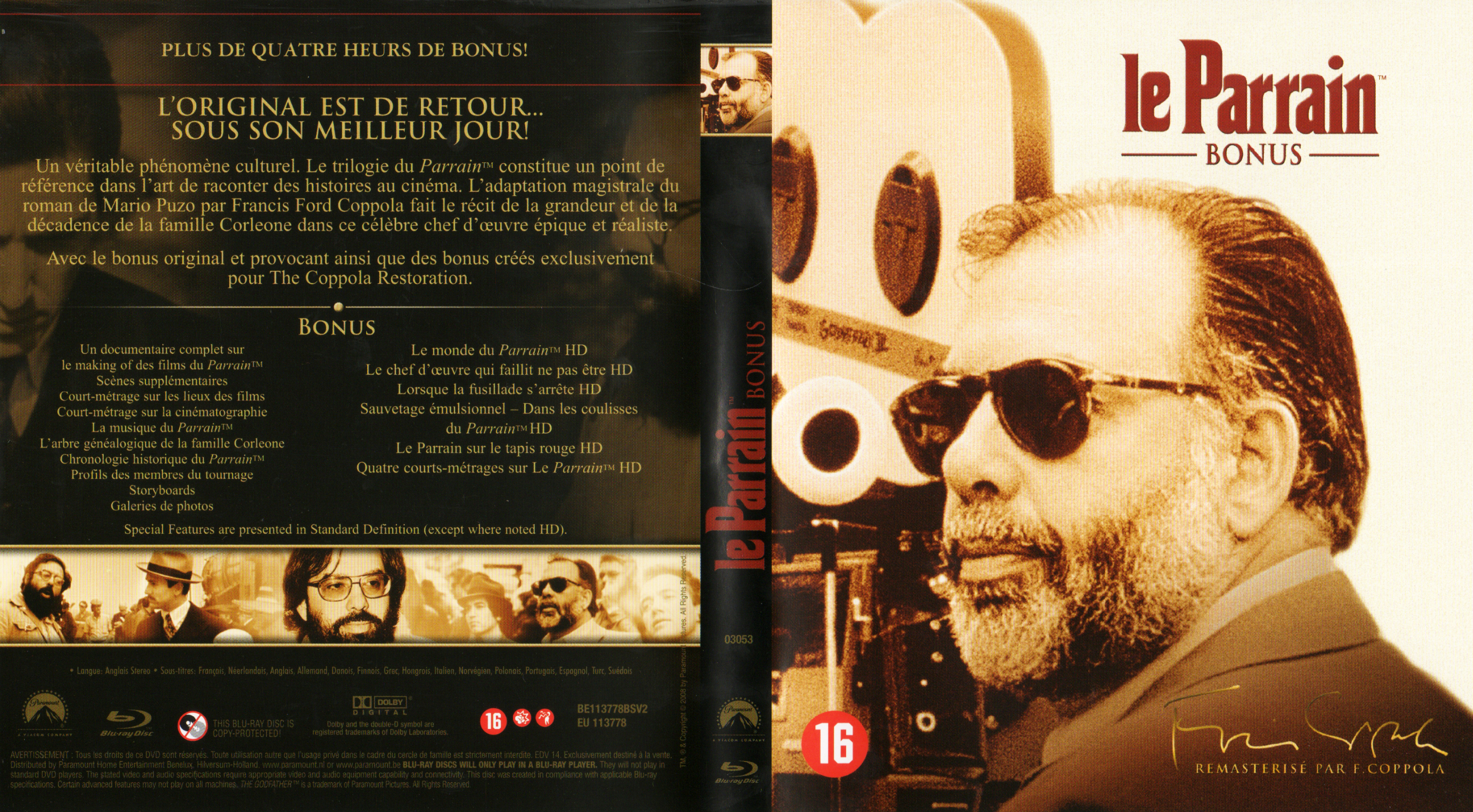 Jaquette DVD Le parrain (BONUS) (BLU-RAY)