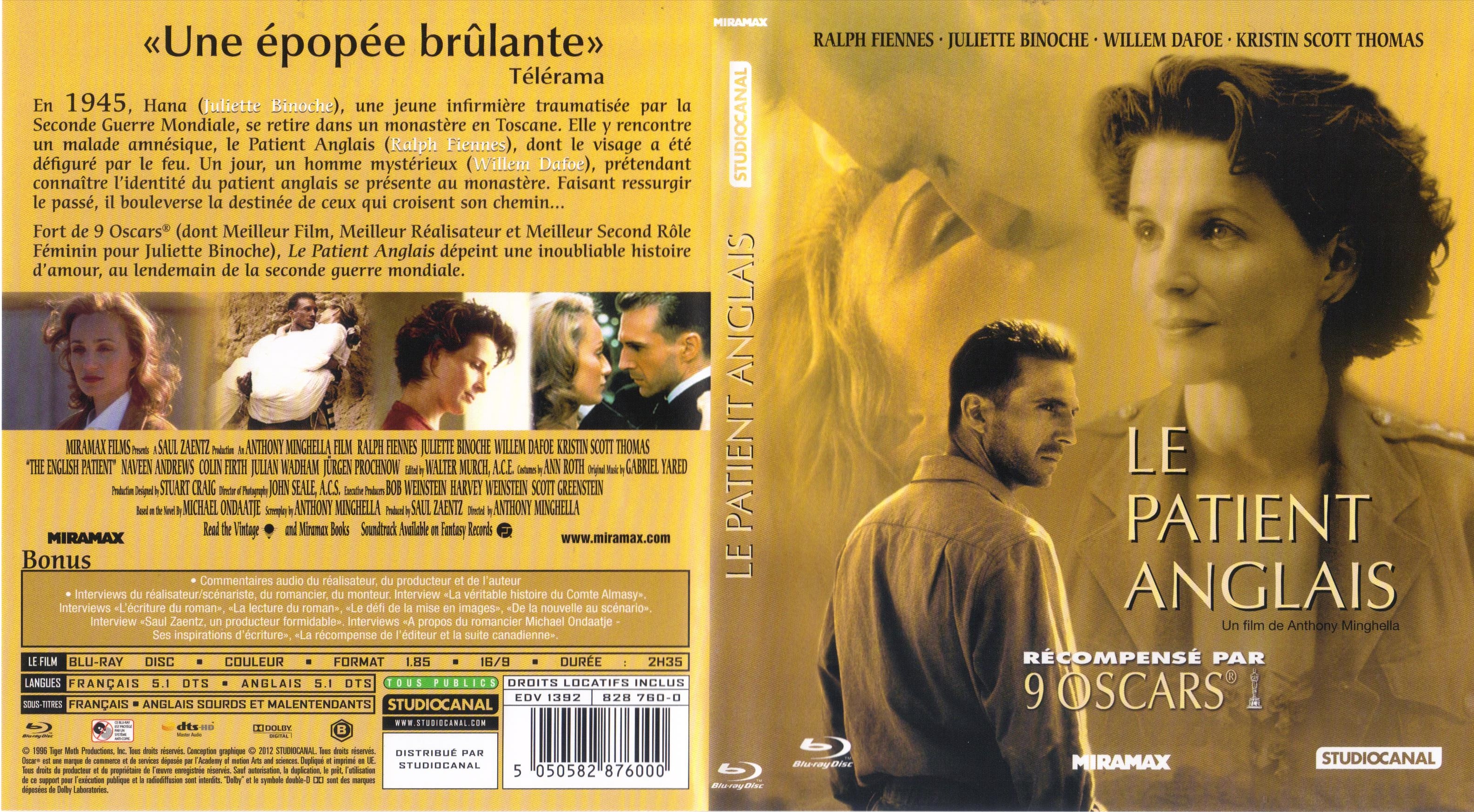 Jaquette DVD Le patient anglais (BLU-RAY)