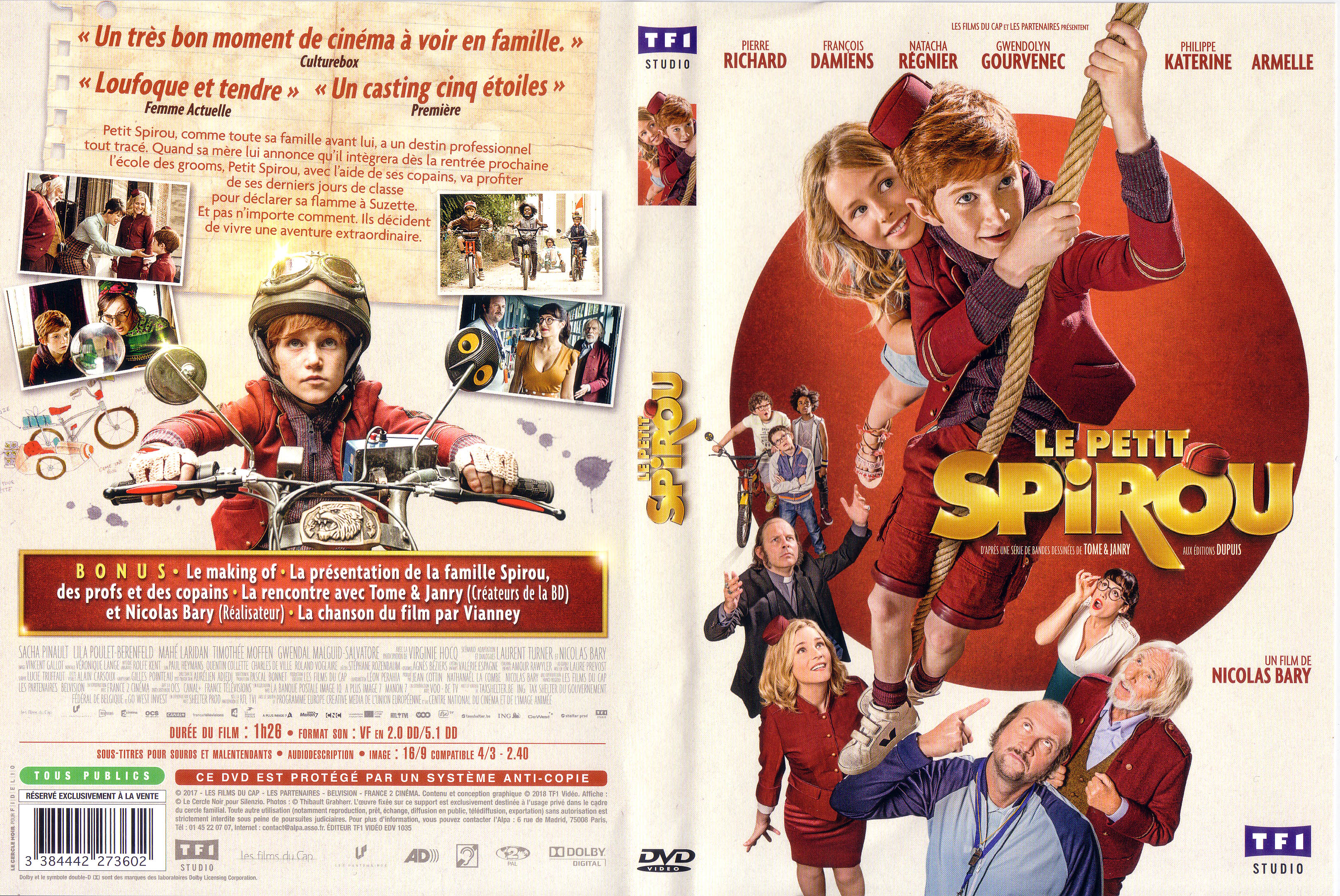 Jaquette DVD Le petit Spirou
