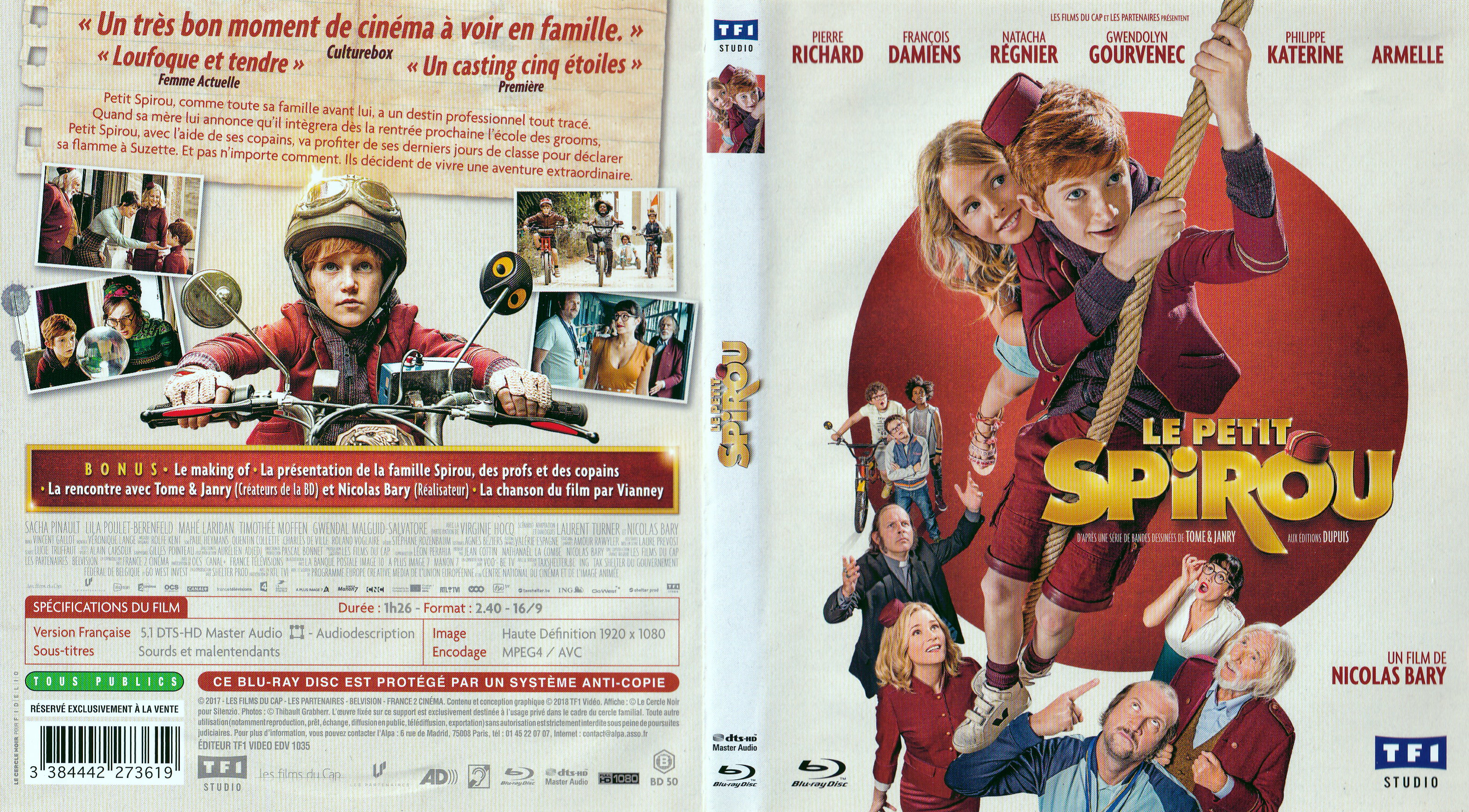Jaquette DVD Le petit Spirou (BLU-RAY)