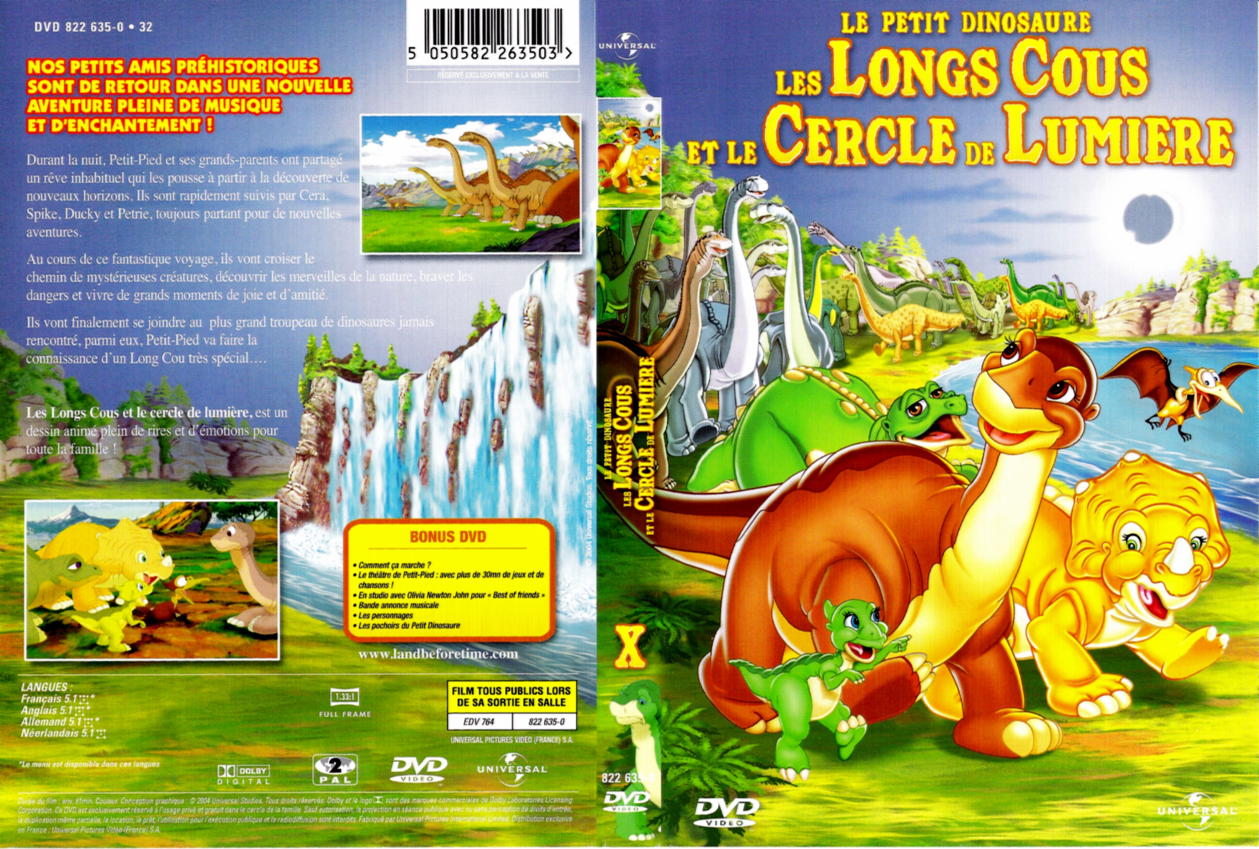 Jaquette DVD Le petit dinosaure vol 10 - les longs cous et le cercle de la lumiere