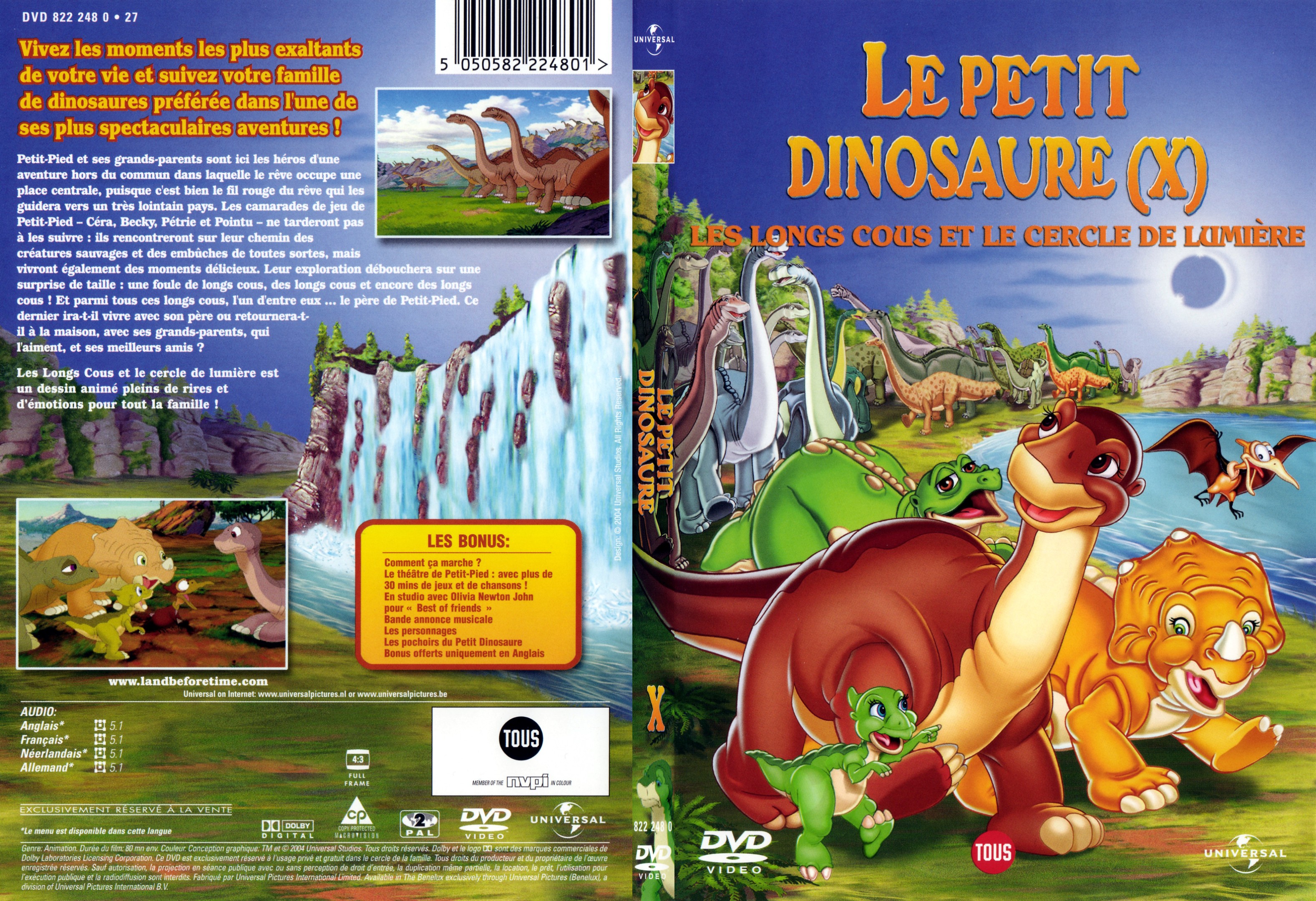 Jaquette DVD Le petit dinosaure vol 10 - les longs cous et le cercle de la lumiere - SLIM
