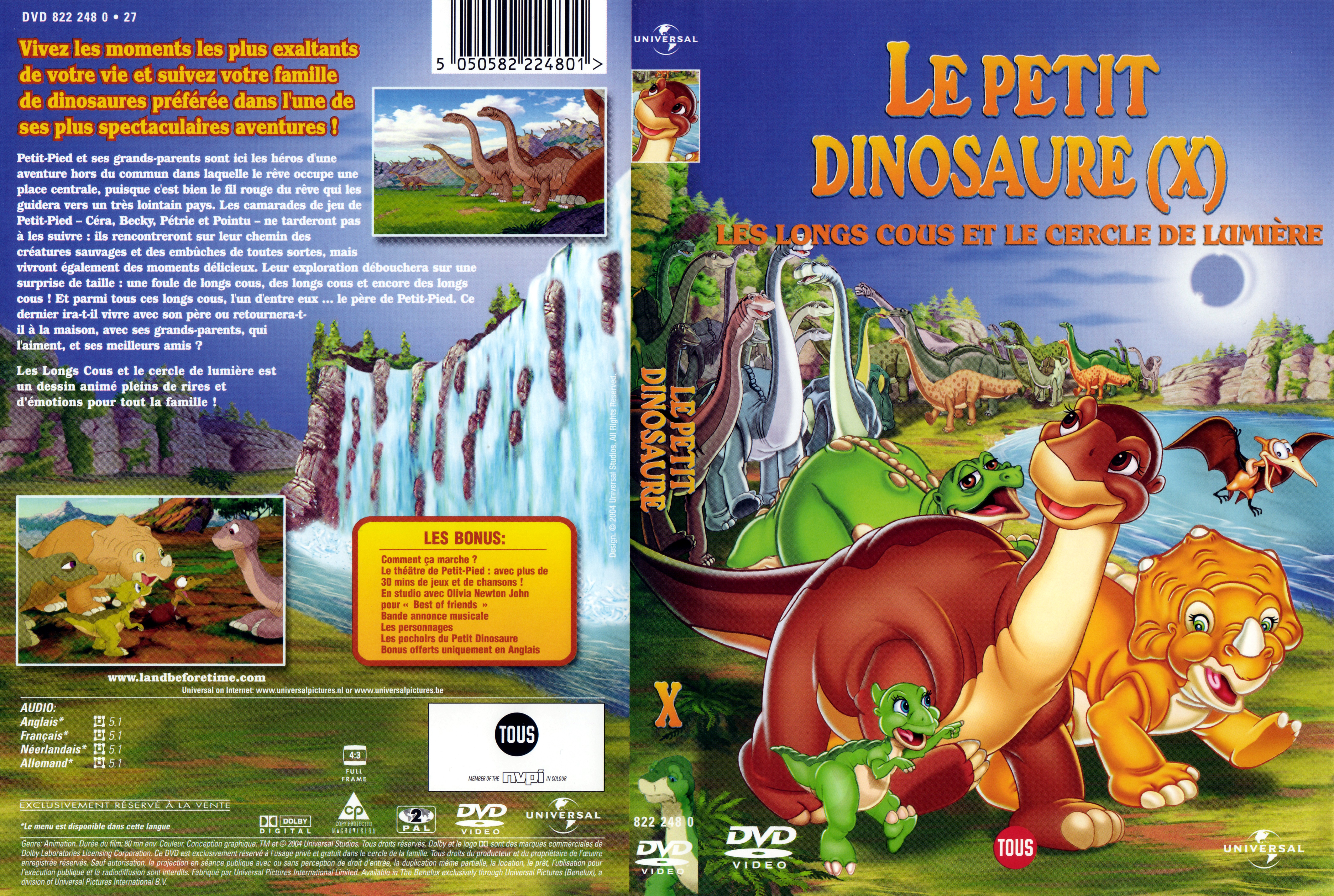 Jaquette DVD Le petit dinosaure vol 10 - les longs cous et le cercle de la lumiere v2