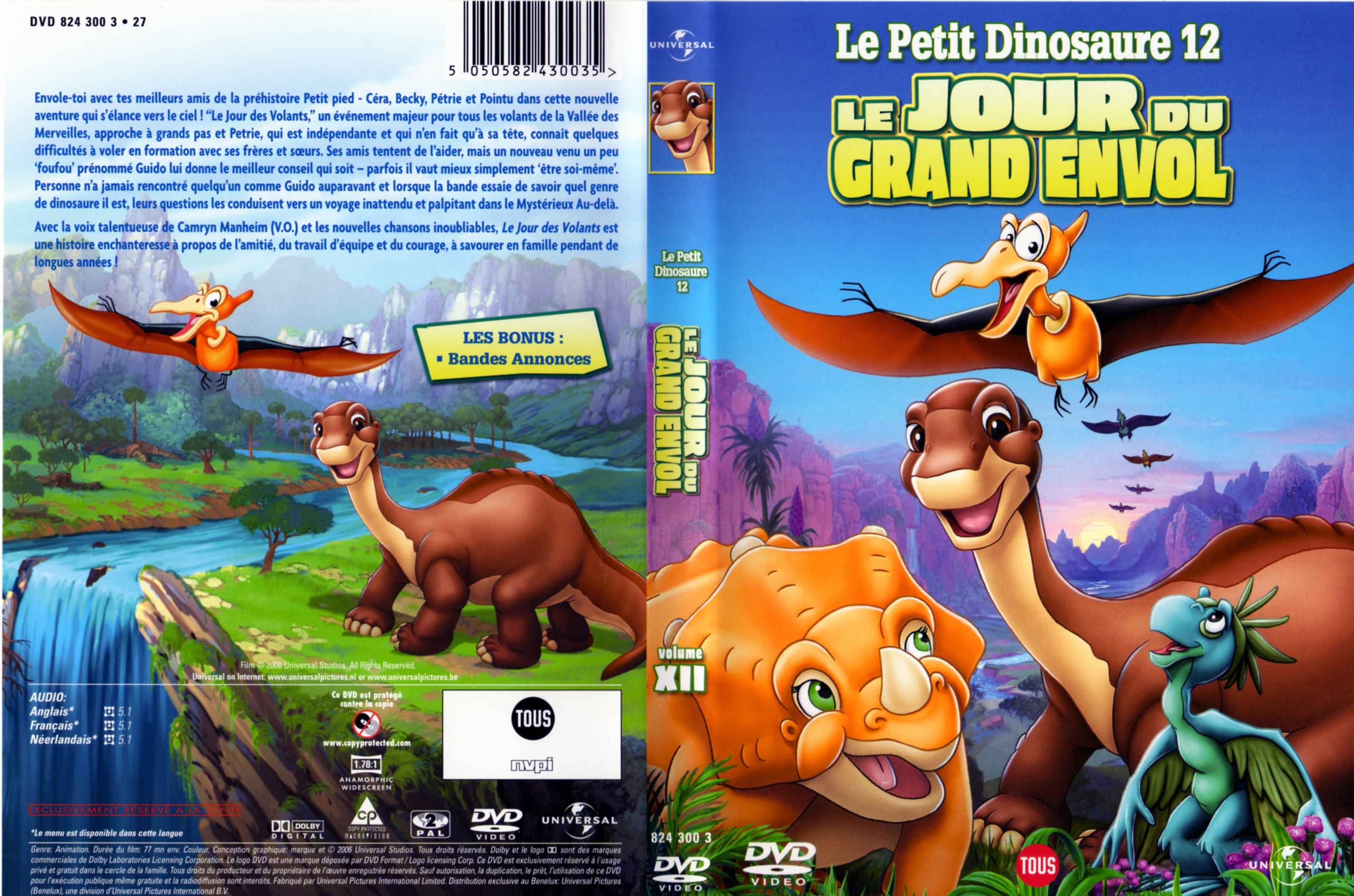 Jaquette DVD Le petit dinosaure vol 12 - Le jour du grand envol