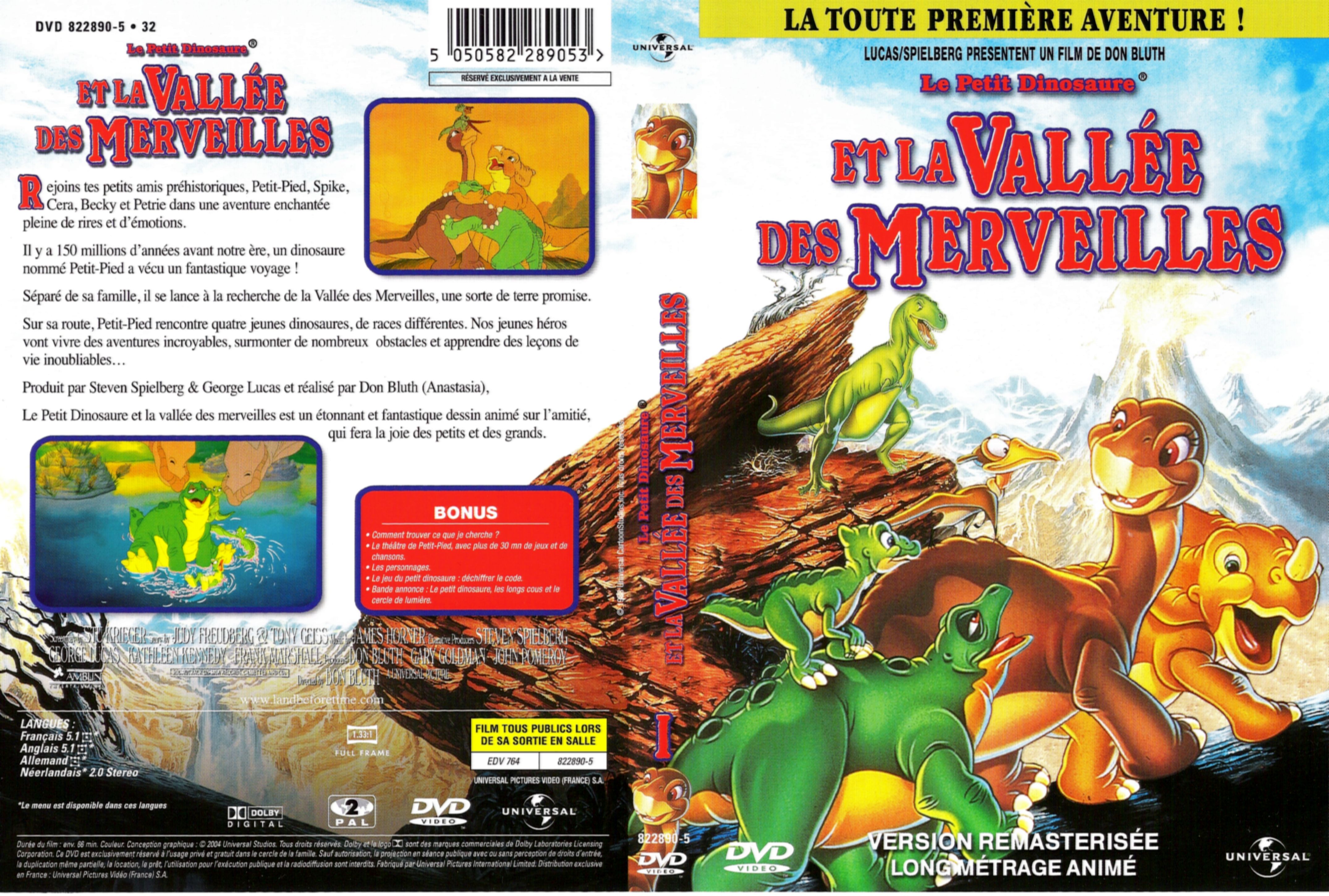 Jaquette DVD Le petit dinosaure vol 1 - la valle des merveilles