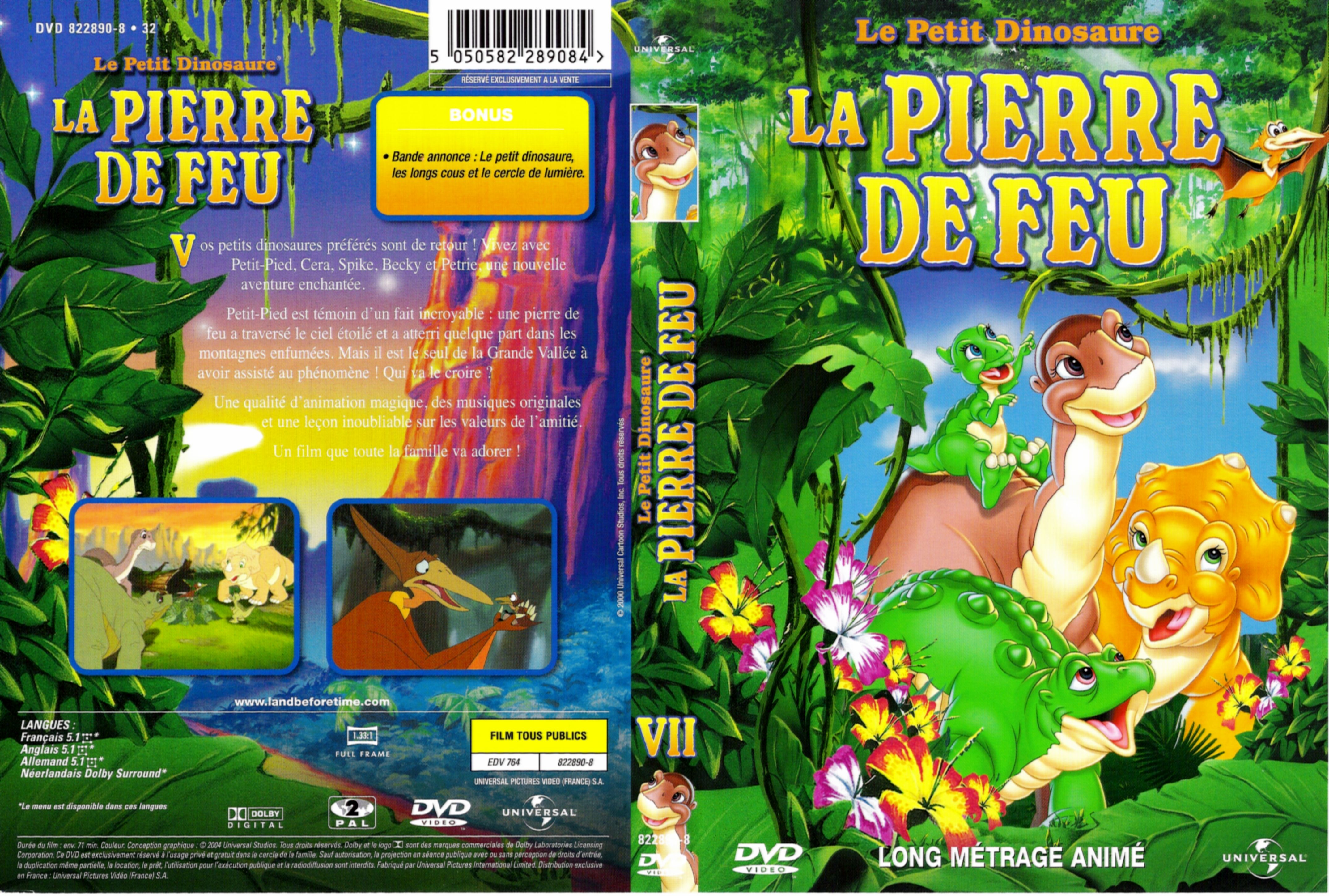 Jaquette DVD Le petit dinosaure vol 7 - la pierre de feu