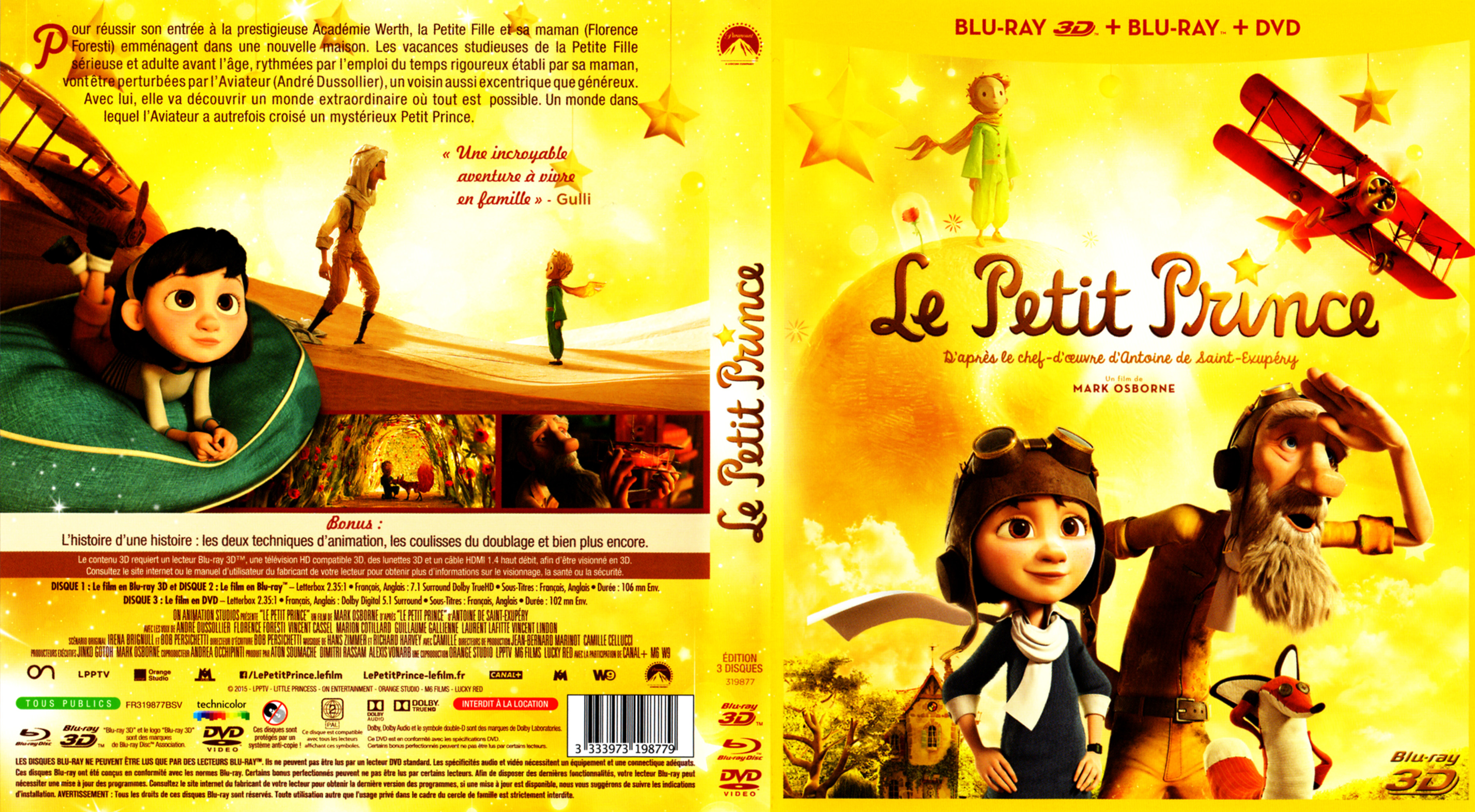 Jaquette DVD Le petit prince 3D (BLU-RAY)