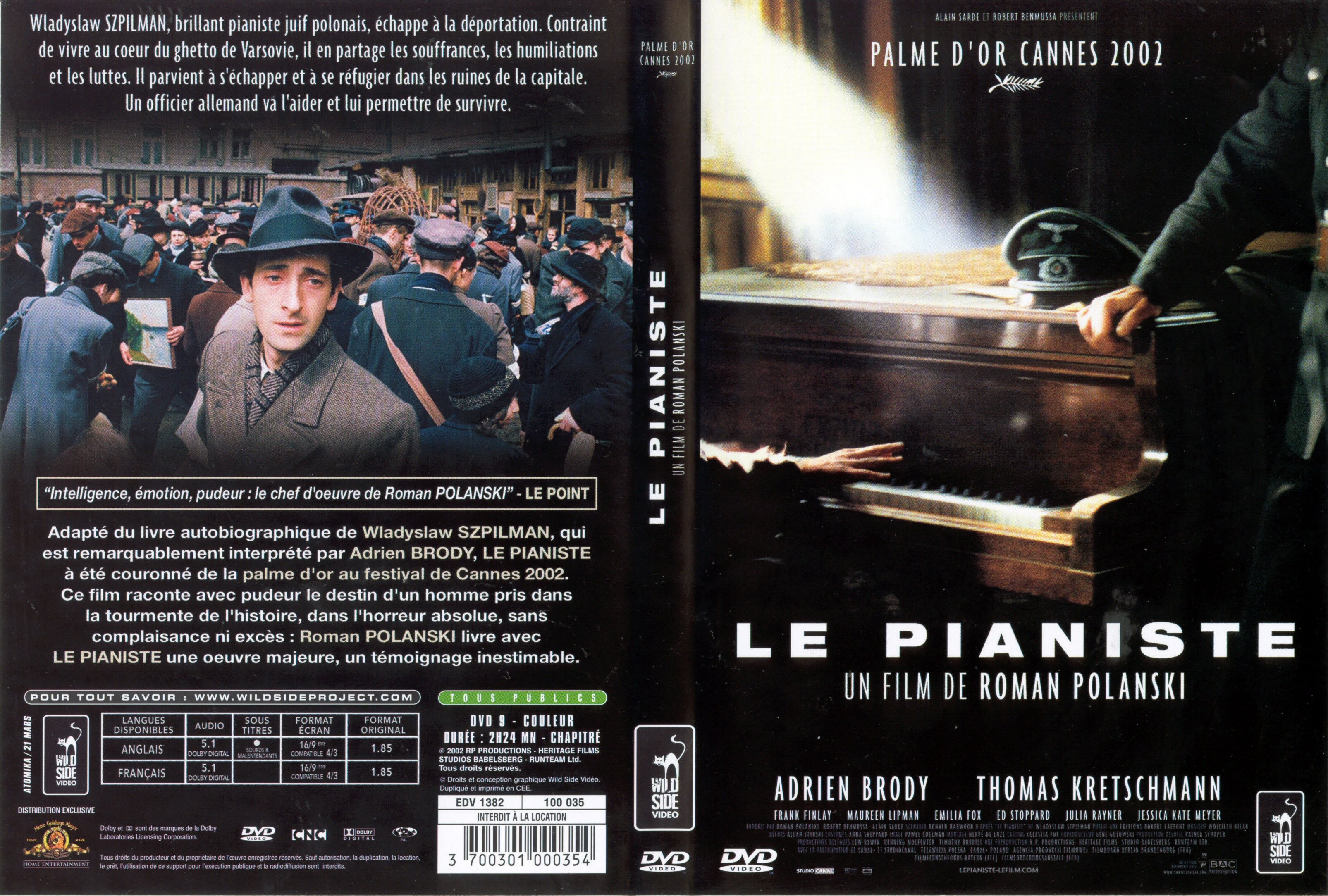Jaquette DVD Le pianiste