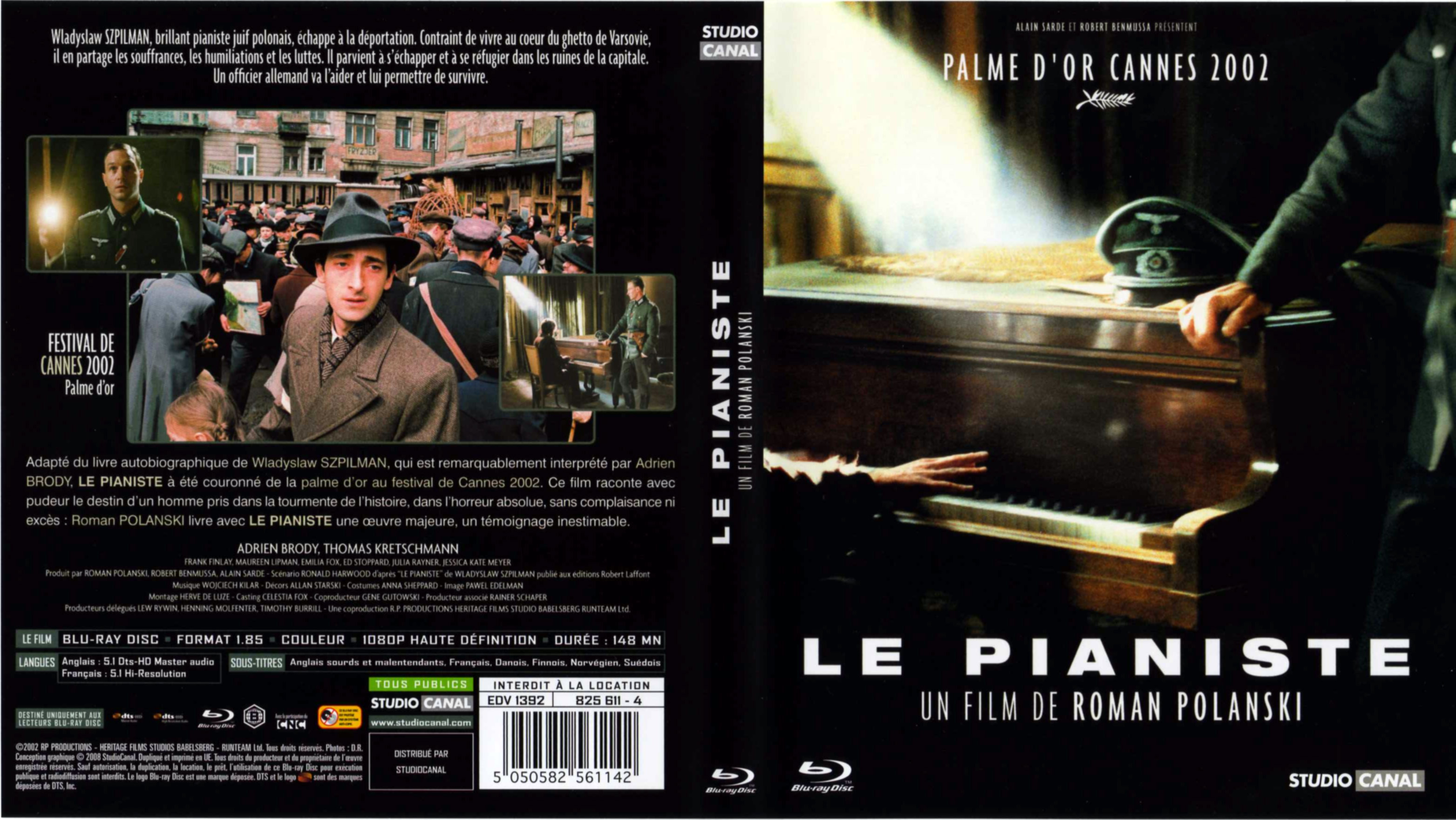 Jaquette DVD Le pianiste (BLU-RAY)