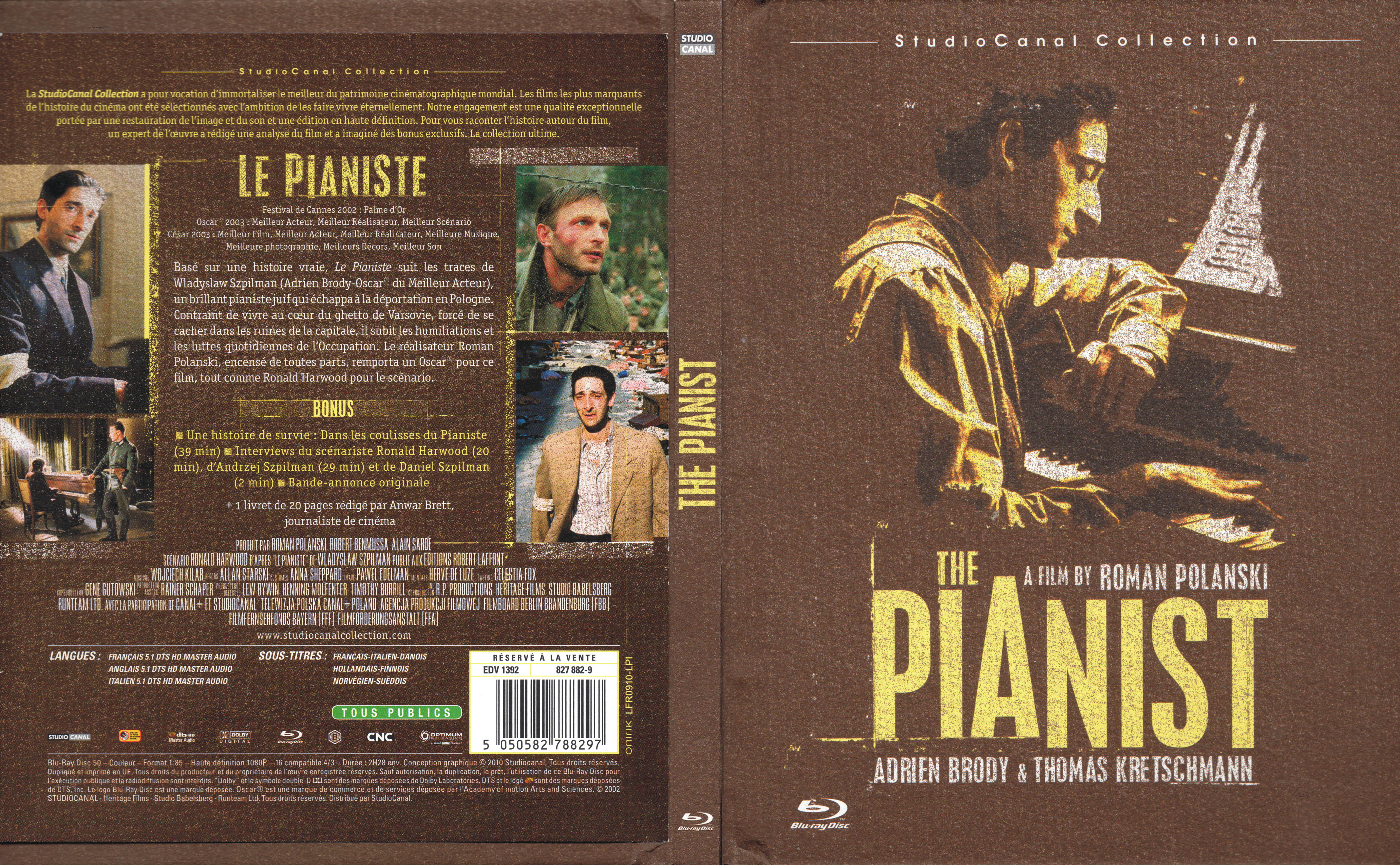 Jaquette DVD Le pianiste (BLU-RAY) v2