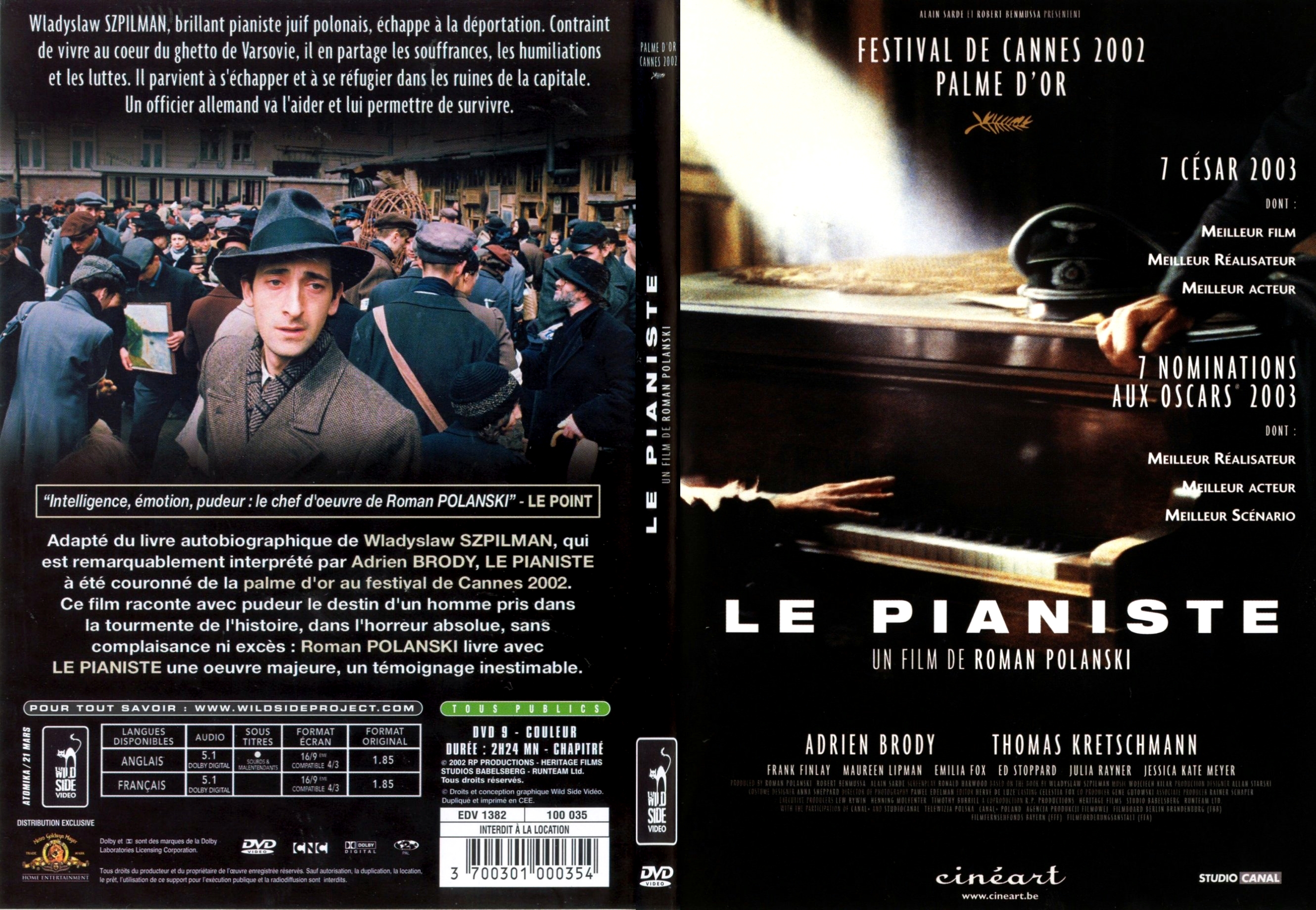 Jaquette DVD Le pianiste - SLIM